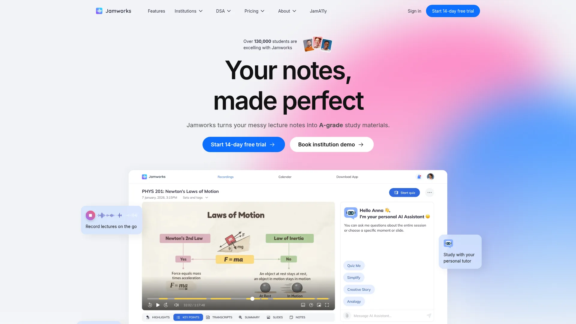 Jamworks homepage
