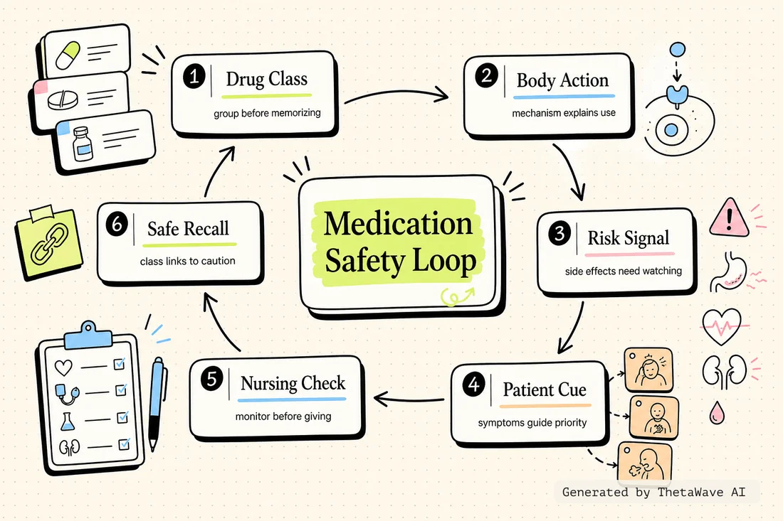 Mindmap zu 2-Hour NCLEX Pharmacology Ultimate Course