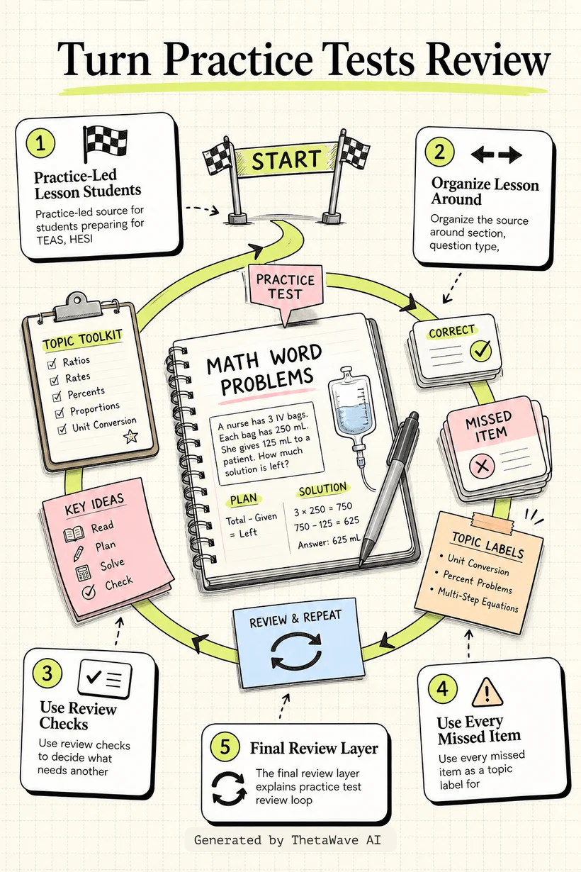 Infographic for 2025 ATI TEAS 7 Math Word Problems Comprehensive Review Study Guide (Practice Questions)