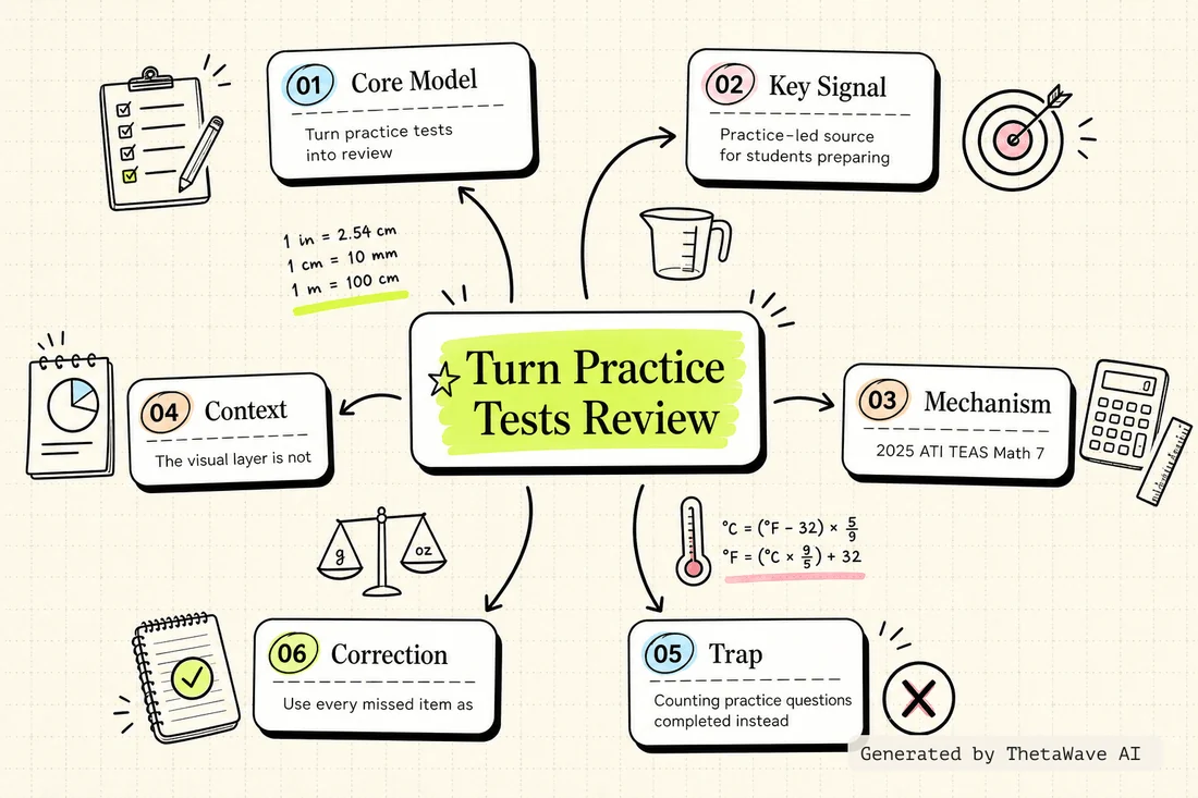 Mind map for 2025 ATI TEAS Math 7 Standard and Metric Conversions Study Guide (with Practice Questions)