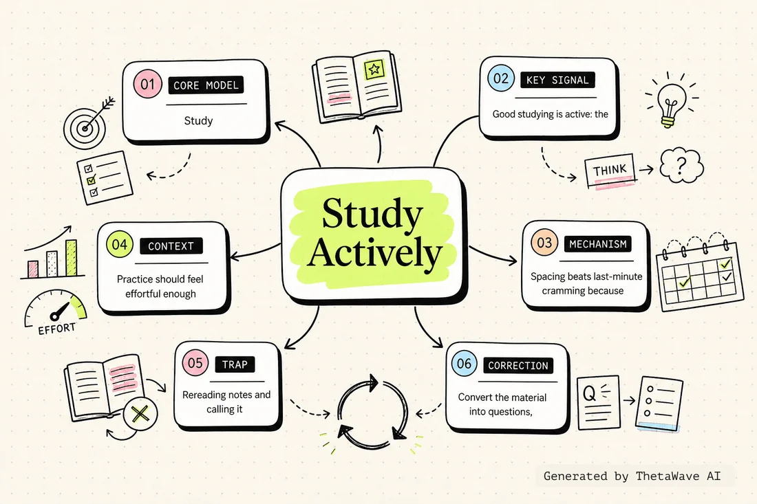 Carte mentale de 3 tips on how to study effectively