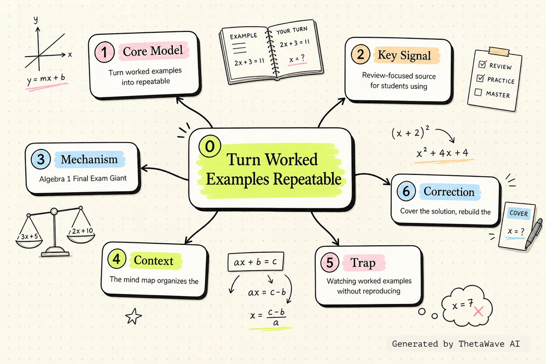 Carte mentale de Algebra 1 Final Exam Giant Review