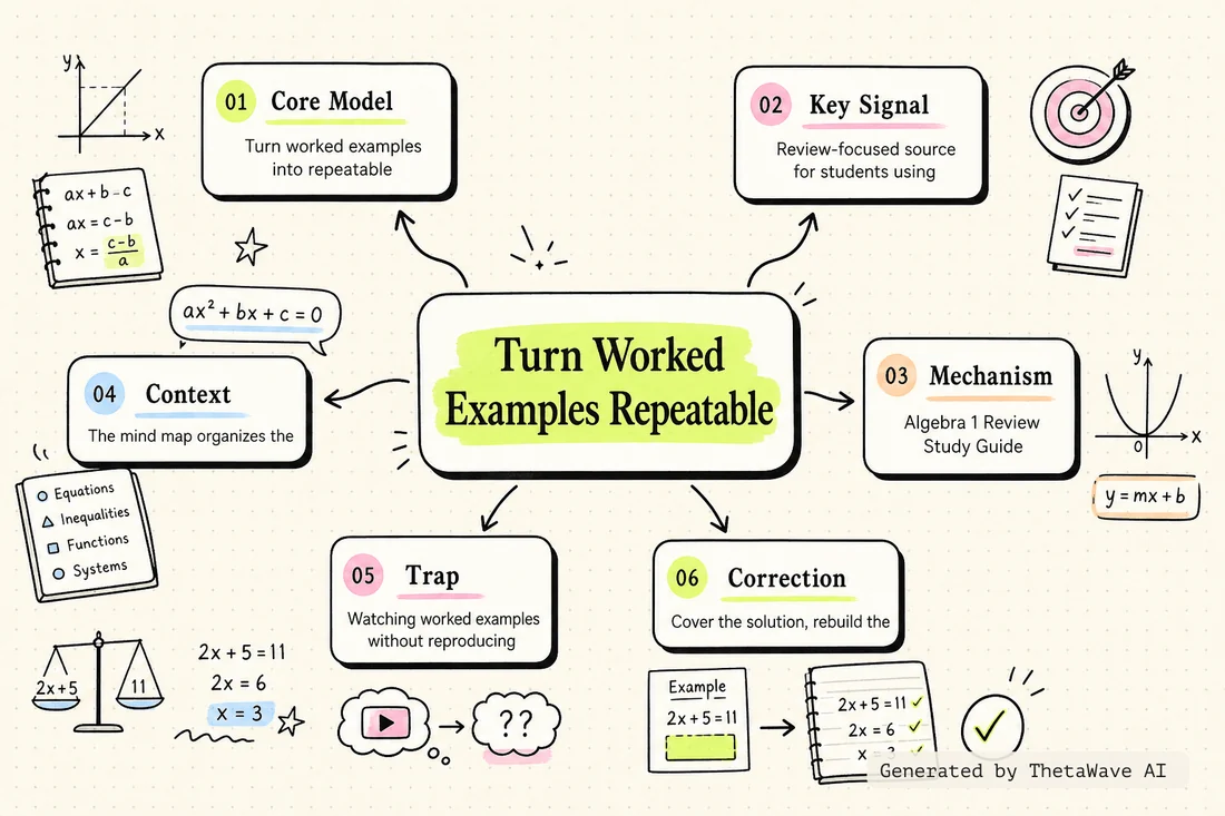 Mindmap zu Algebra 1 Review Study Guide - Online Course / Basic Overview - EOC and Regents - Common Core