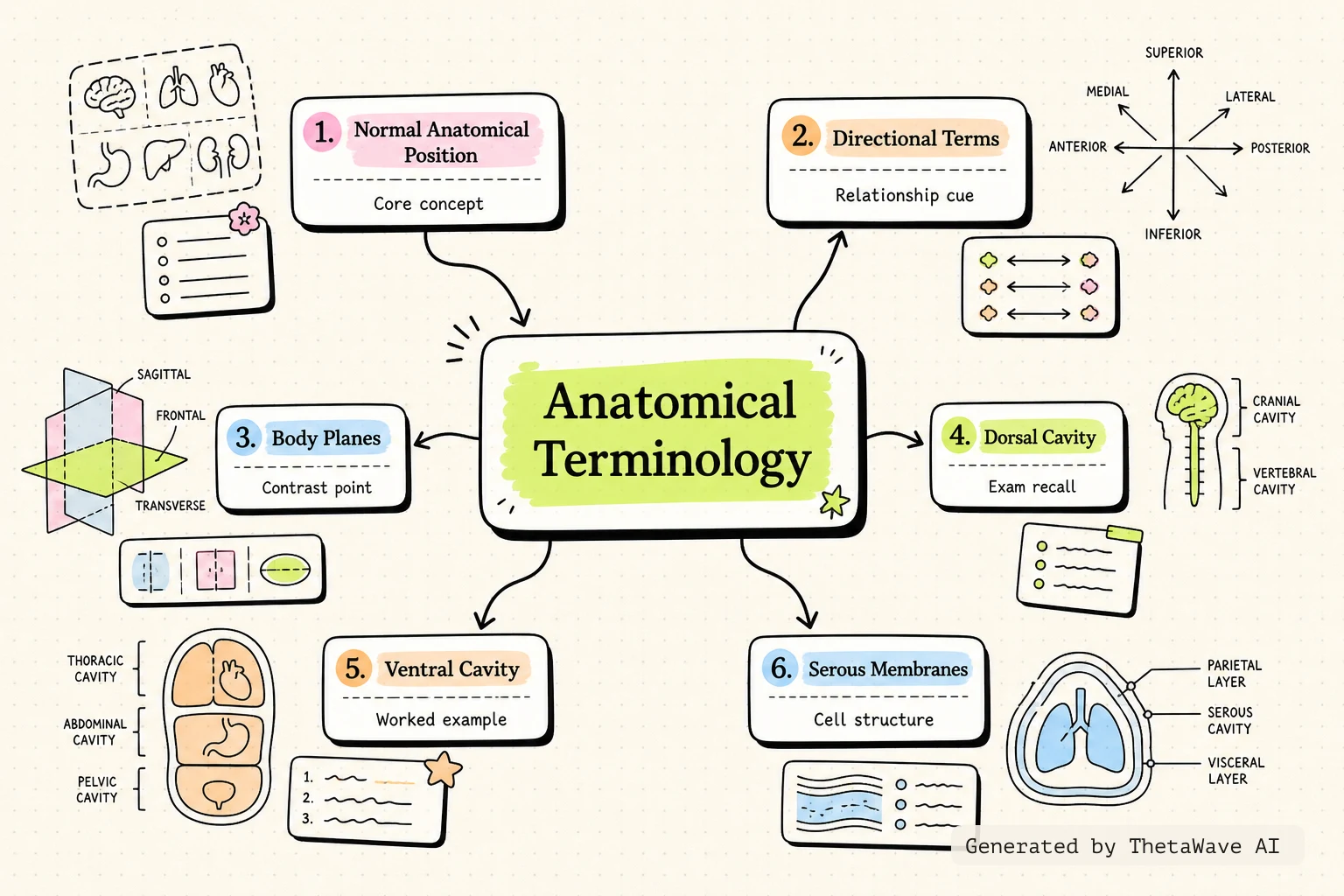 Mindmap zu Anatomy and Physiology 2e: 1.6 Anatomical Terminology