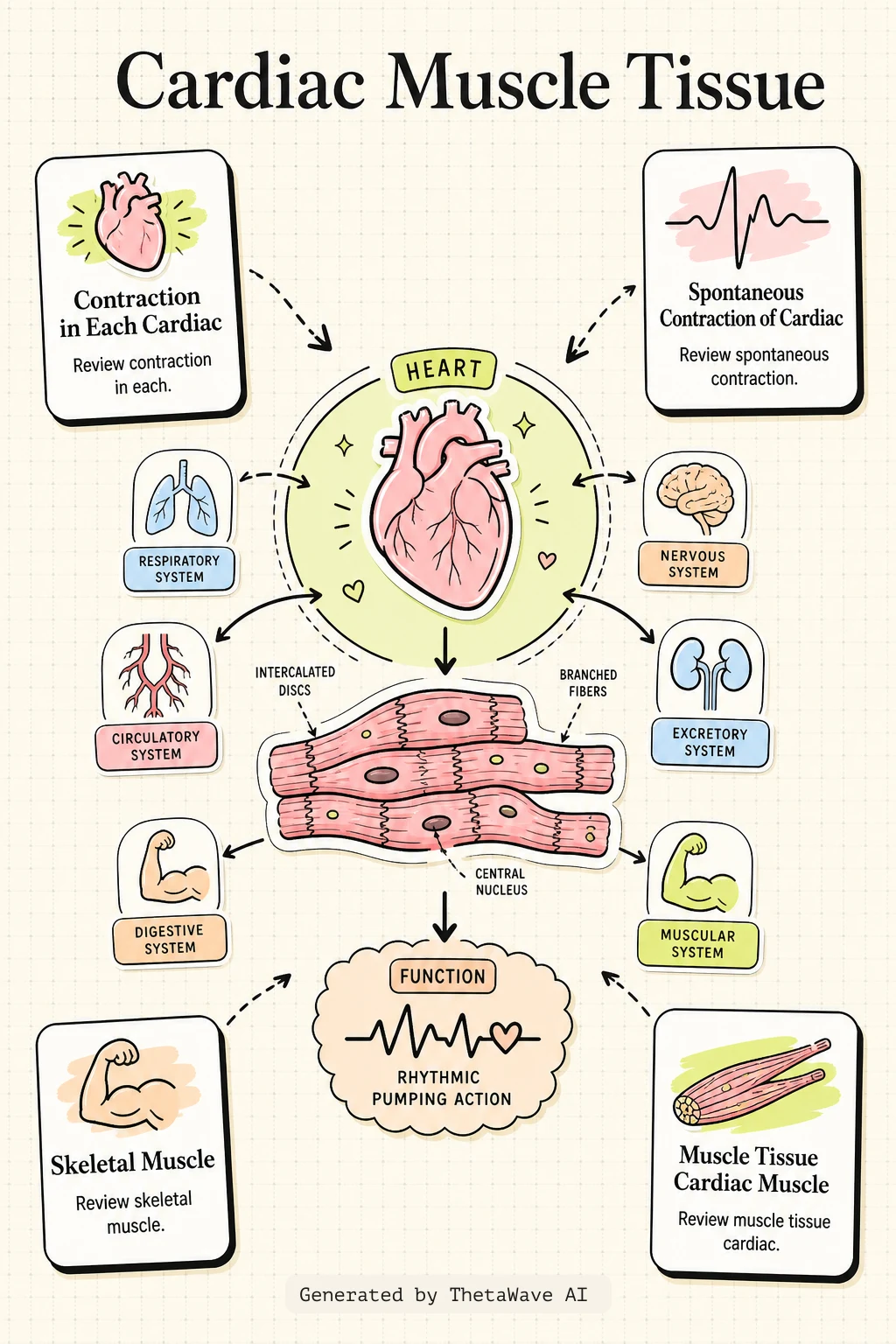 Infografica di Anatomy and Physiology 2e: 10.7 Cardiac Muscle Tissue