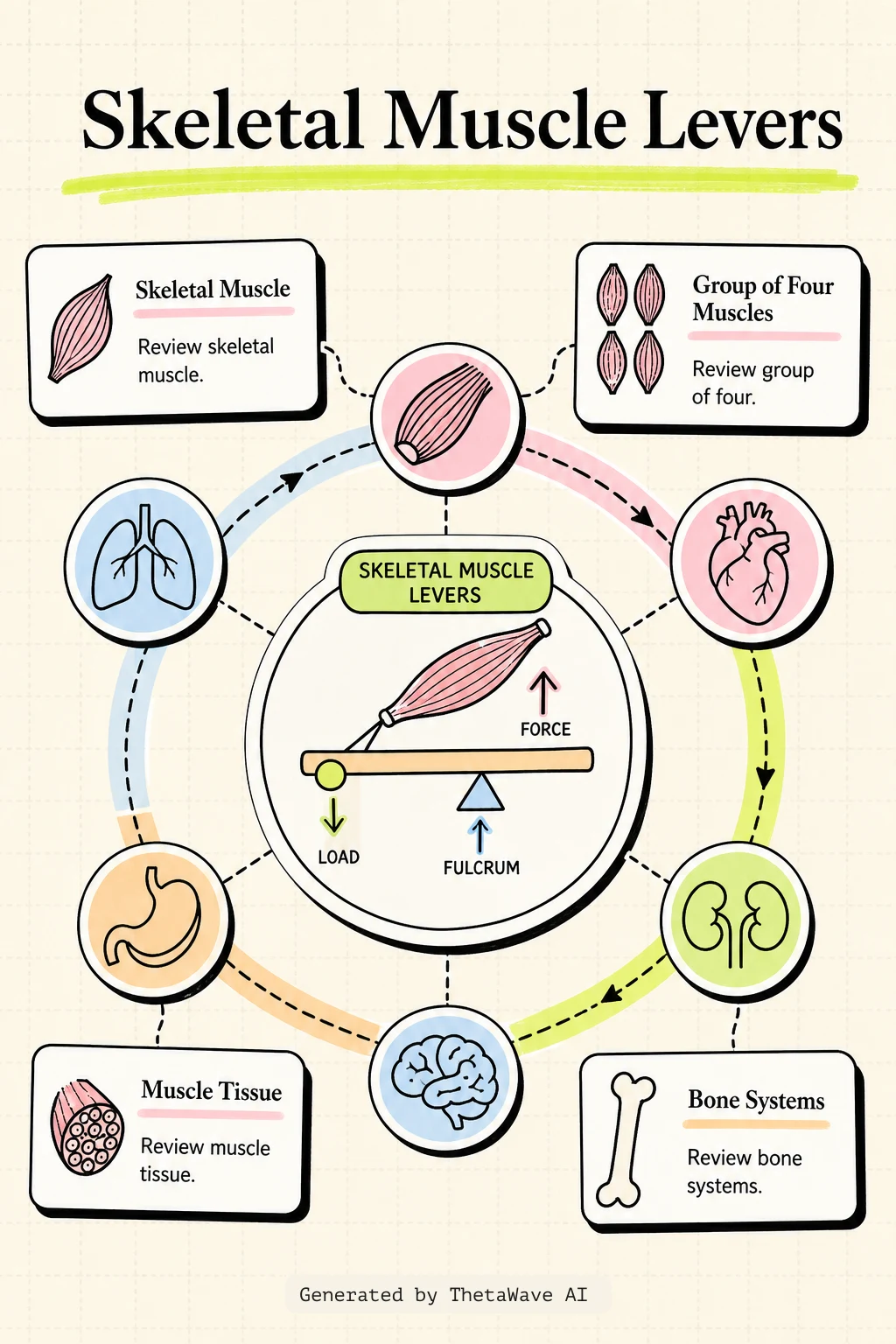 Infografik zu Anatomy and Physiology 2e: 11.1 Interactions of Skeletal Muscles, Their Fascicle Arrangement, and Their Lever Systems