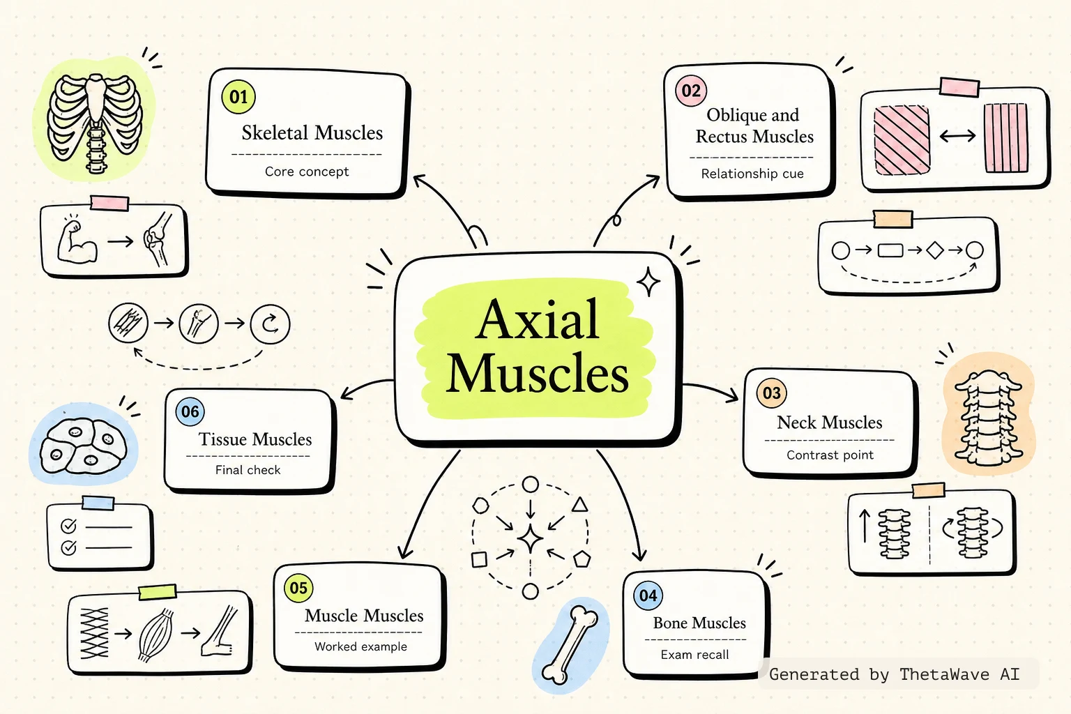 Mindmap zu Anatomy and Physiology 2e: 11.3 Axial Muscles of the Head, Neck, and Back