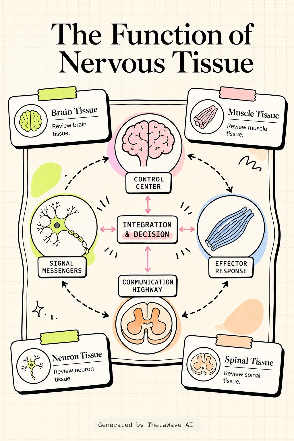 Infografica di Anatomy and Physiology 2e: 12.3 The Function of Nervous Tissue