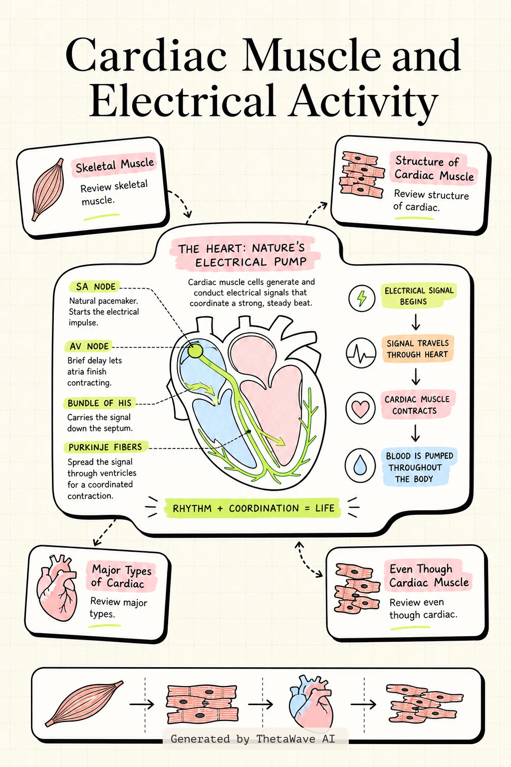 Anatomy and Physiology 2e: 19.2 Cardiac Muscle and Electrical Activity的信息图