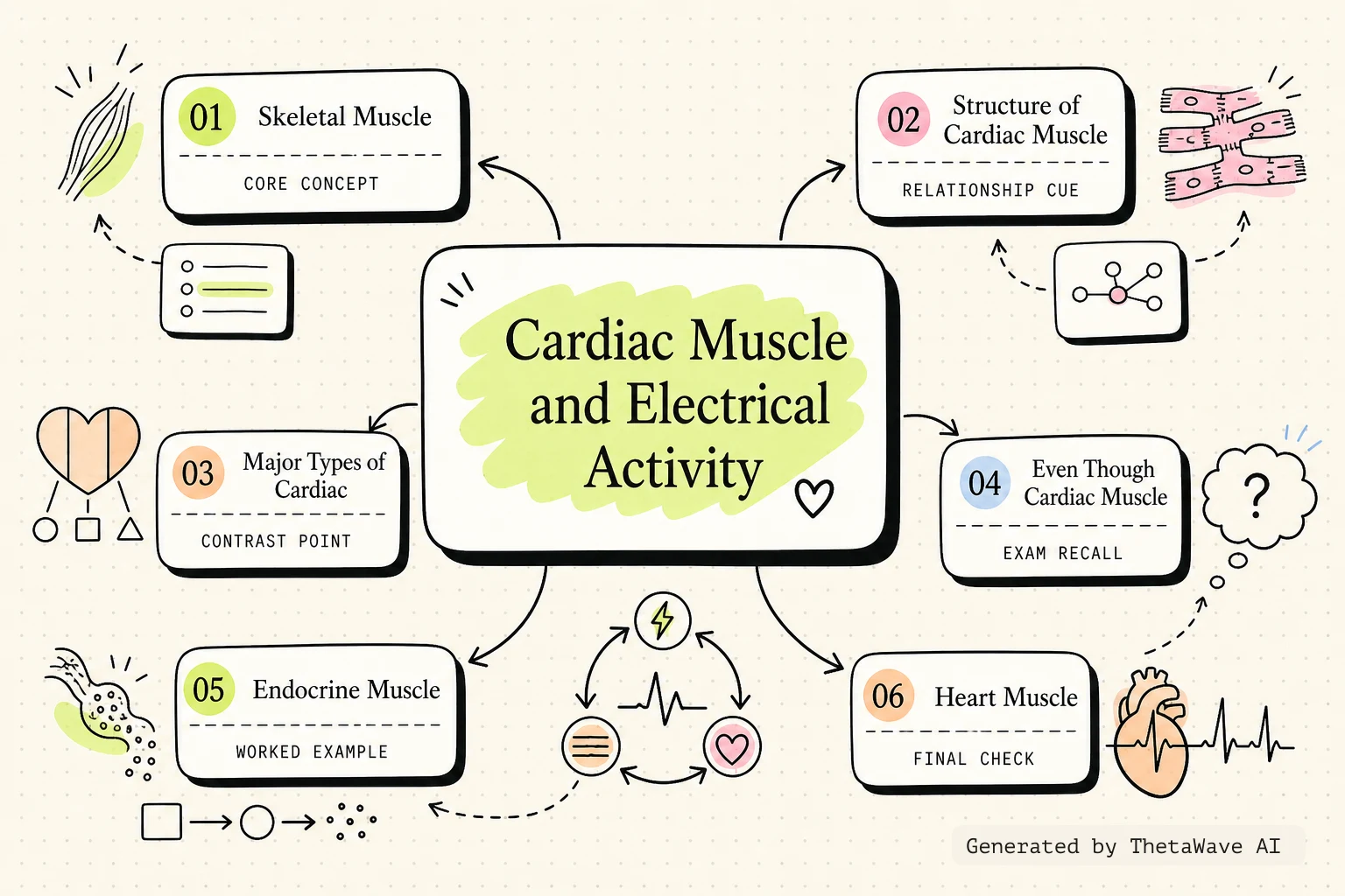 Anatomy and Physiology 2e: 19.2 Cardiac Muscle and Electrical Activity的思维导图