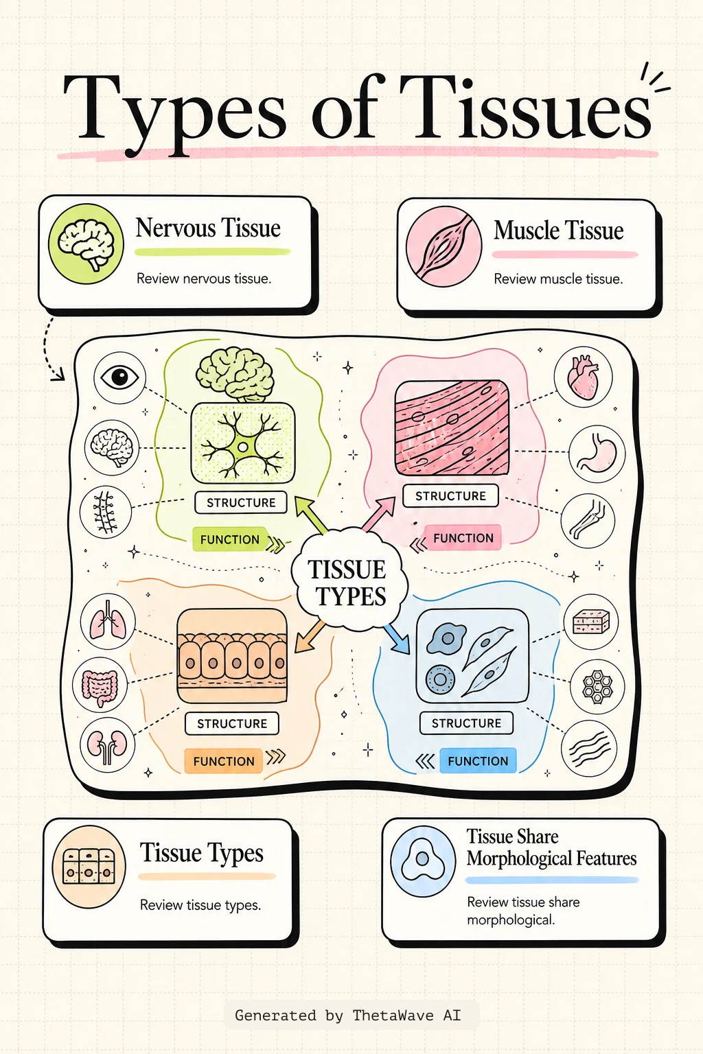 Infografica di Anatomy and Physiology 2e: 4.1 Types of Tissues
