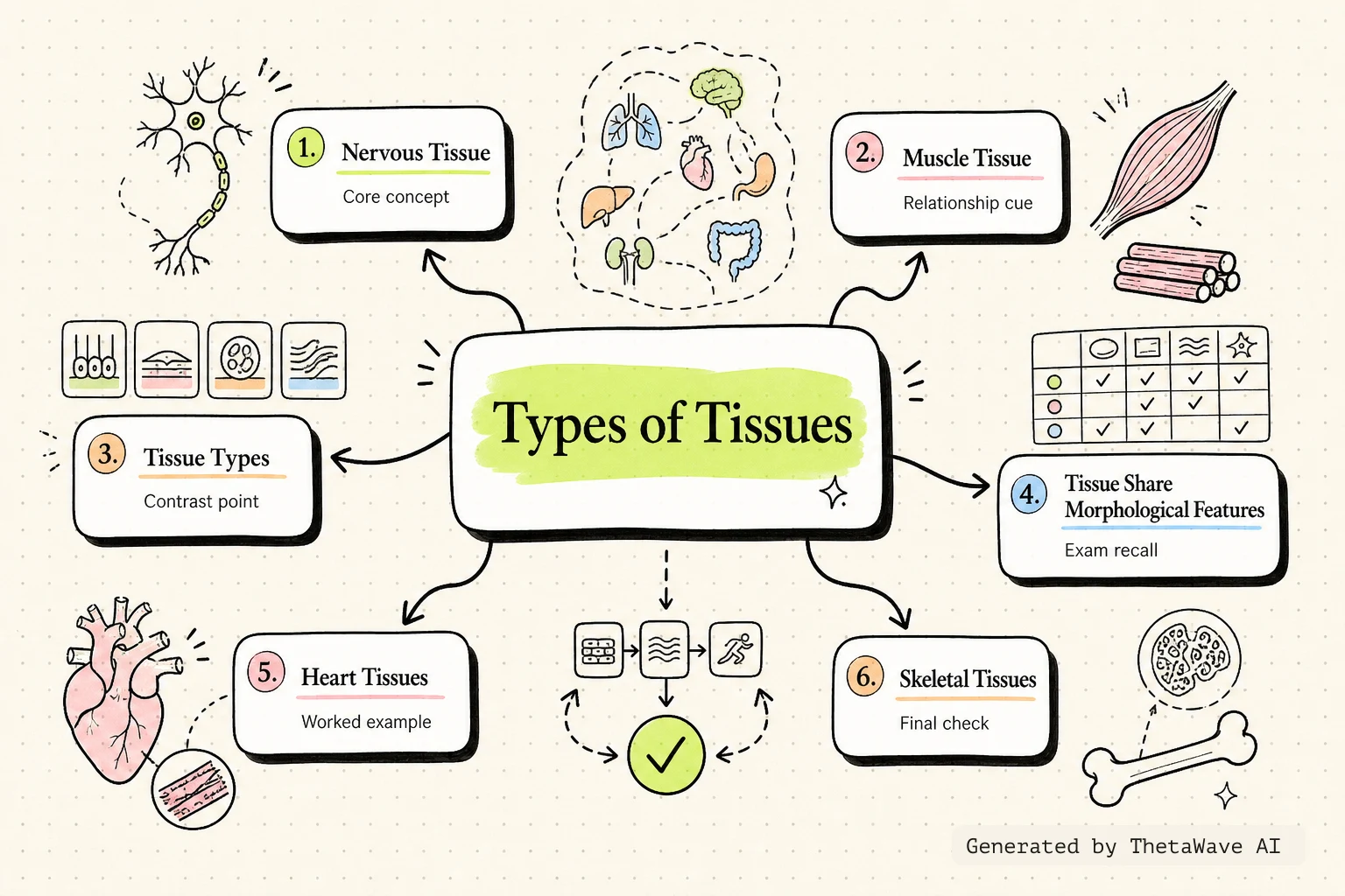 Mappa mentale di Anatomy and Physiology 2e: 4.1 Types of Tissues
