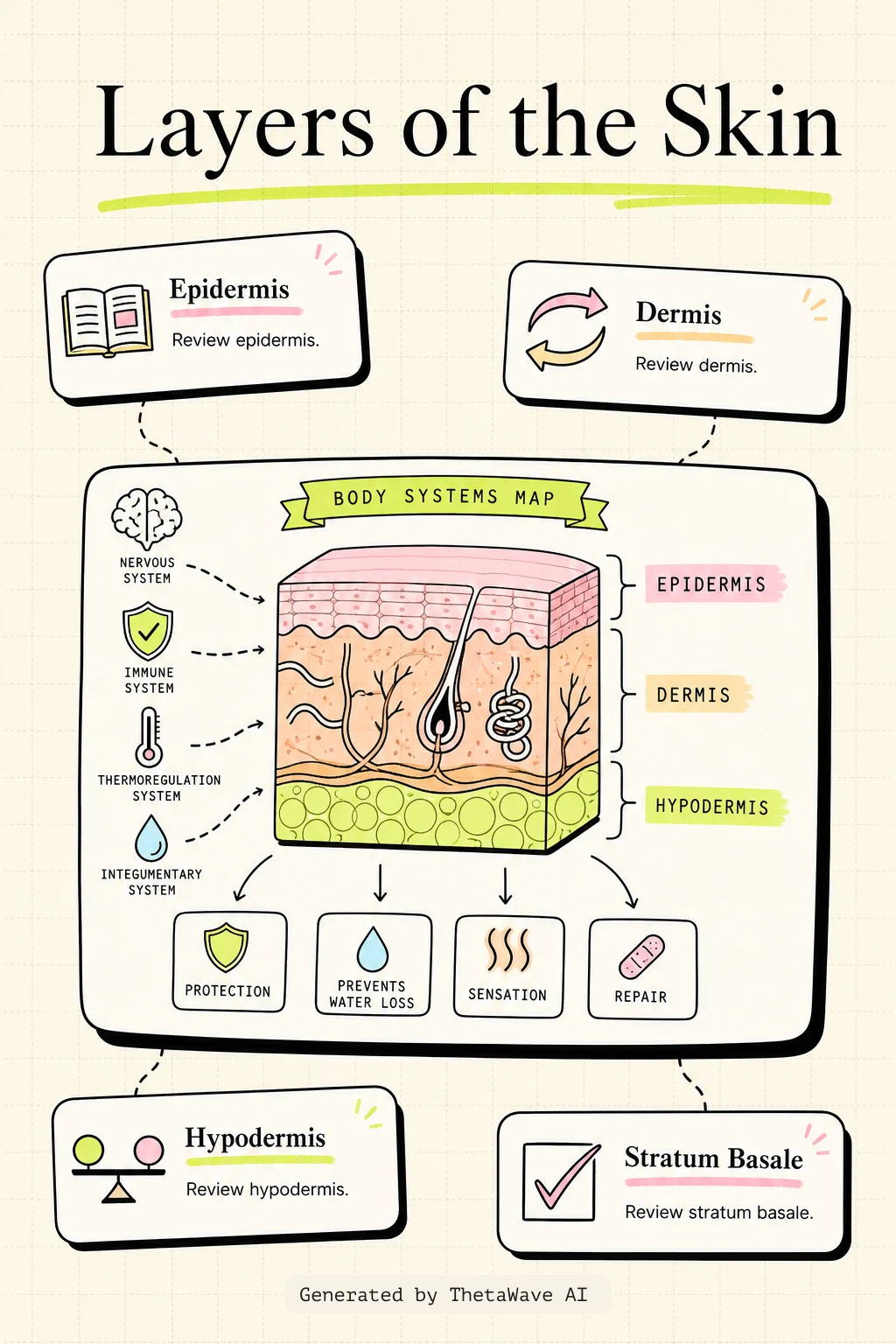 Infografik zu Anatomy and Physiology 2e: 5.1 Layers of the Skin