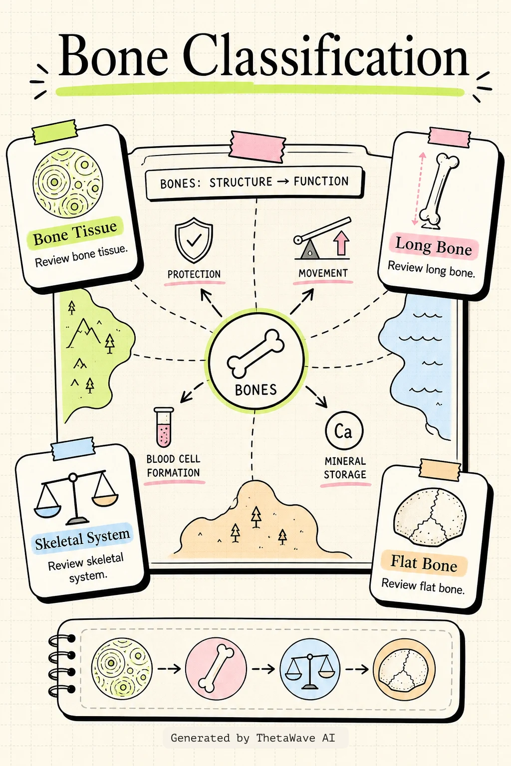 Infografía de Anatomy and Physiology 2e: 6.2 Bone Classification