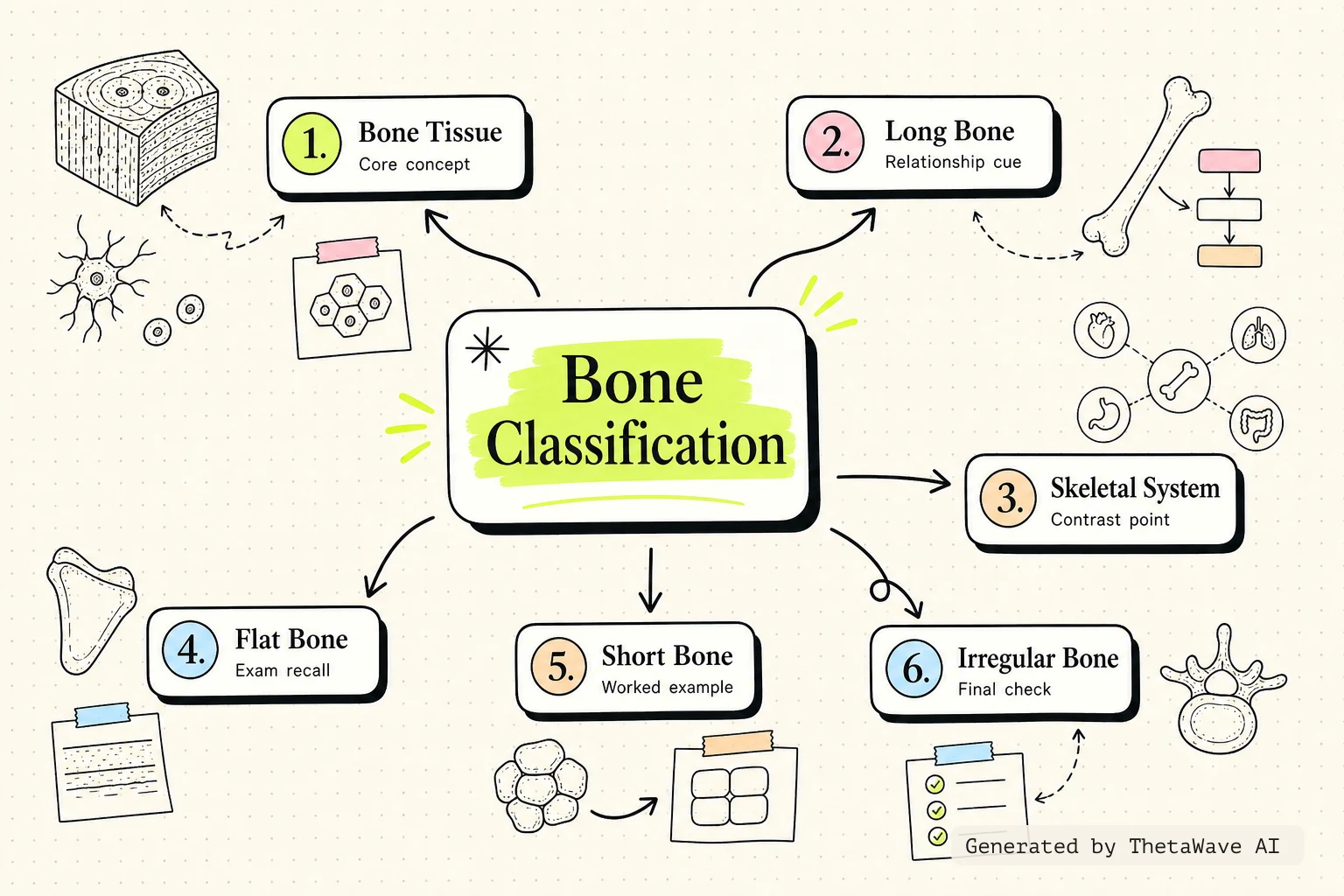 Mapa mental de Anatomy and Physiology 2e: 6.2 Bone Classification