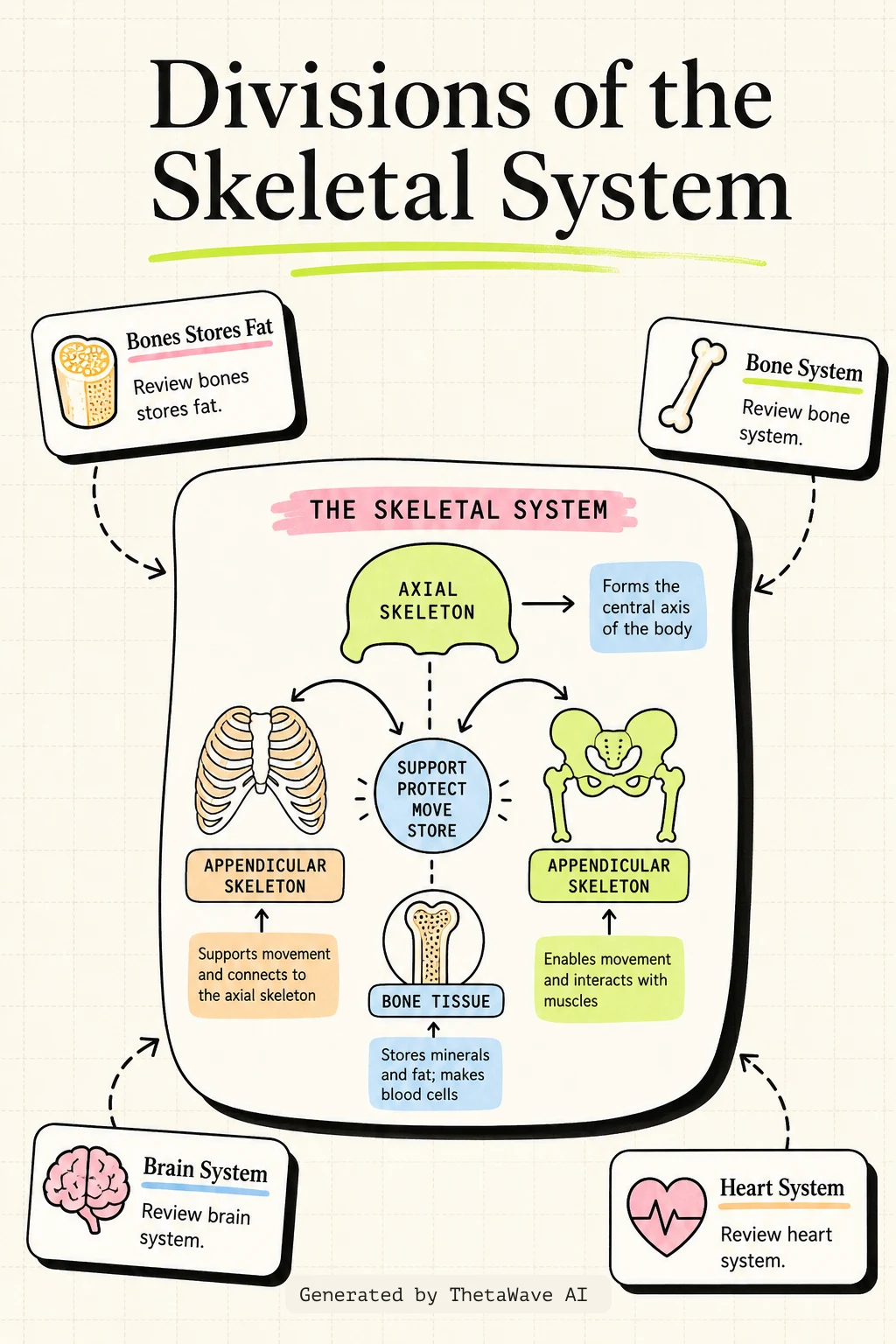 Infografik zu Anatomy and Physiology 2e: 7.1 Divisions of the Skeletal System