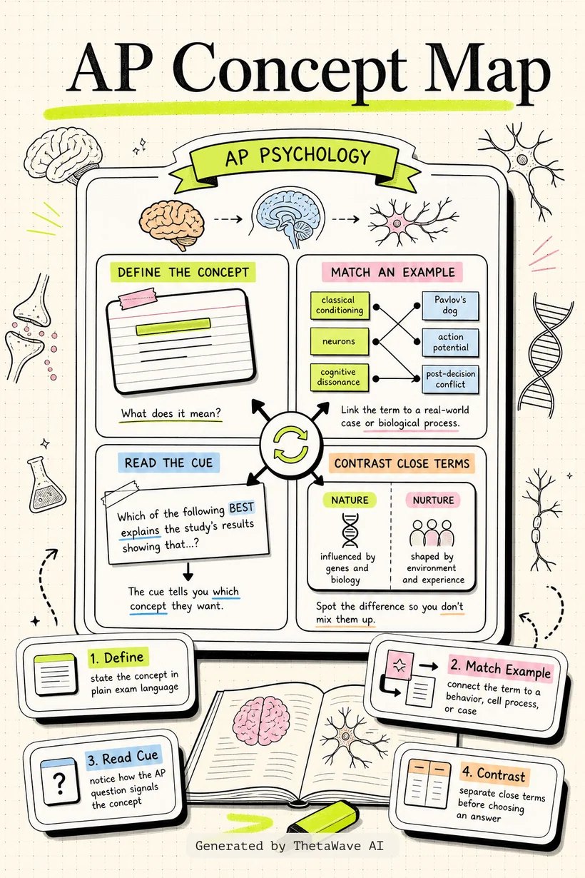 Infographie de AP Psychology Full Course Review (4-Hour Study Session) - Mr Carter's Guide