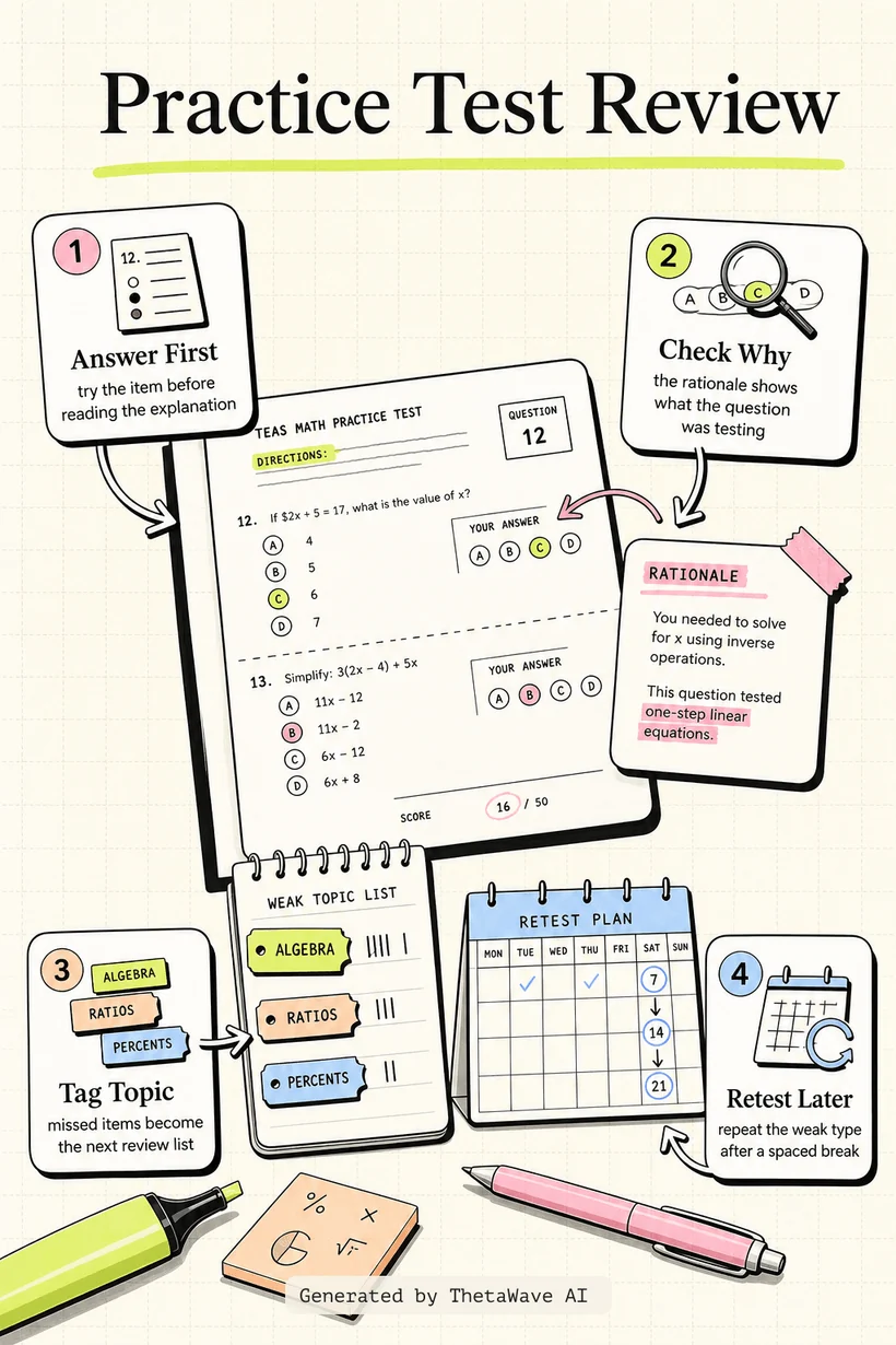 Infographic for ATI TEAS Test Math Review - Study Guide
