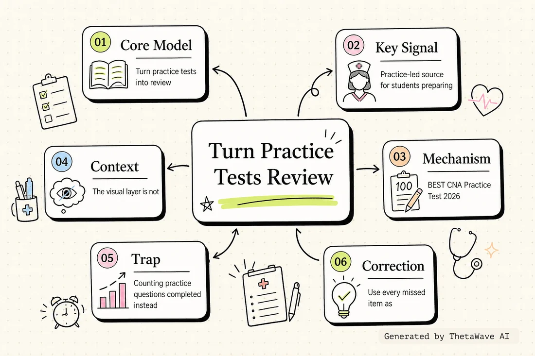 Mind map for BEST CNA Practice Test 2026 | 100 CNA Exam Questions and Answers with Nurse Eunice