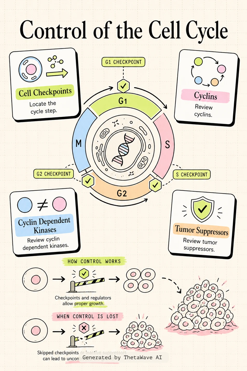 Infographic for Biology 2e: 10.3 Control of the Cell Cycle