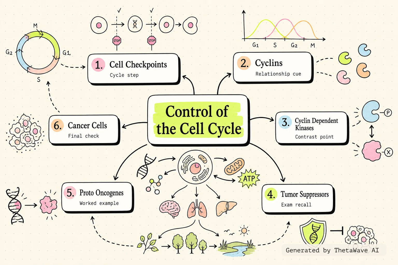 Mind map for Biology 2e: 10.3 Control of the Cell Cycle