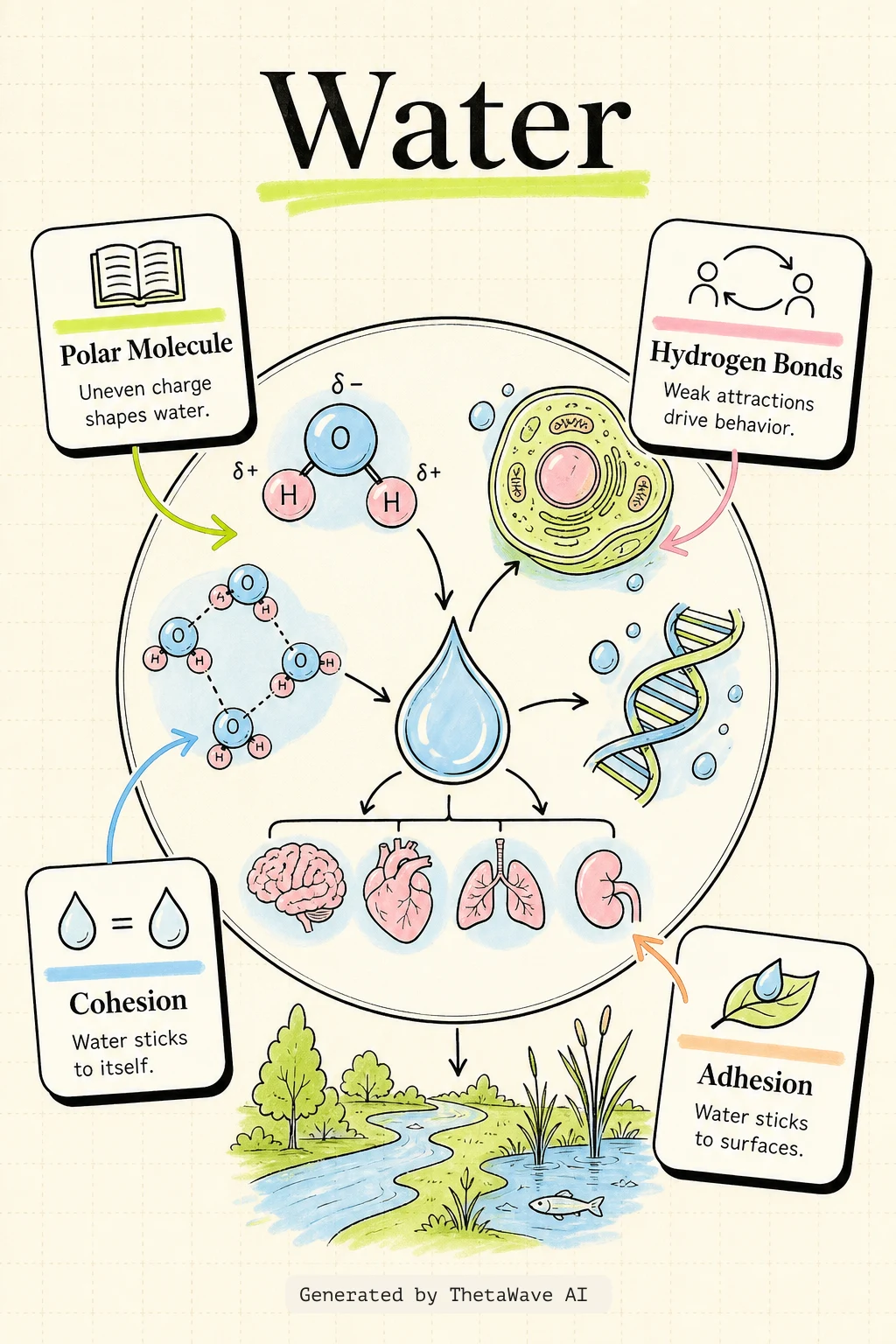 Infographic for Biology 2e: 2.2 Water