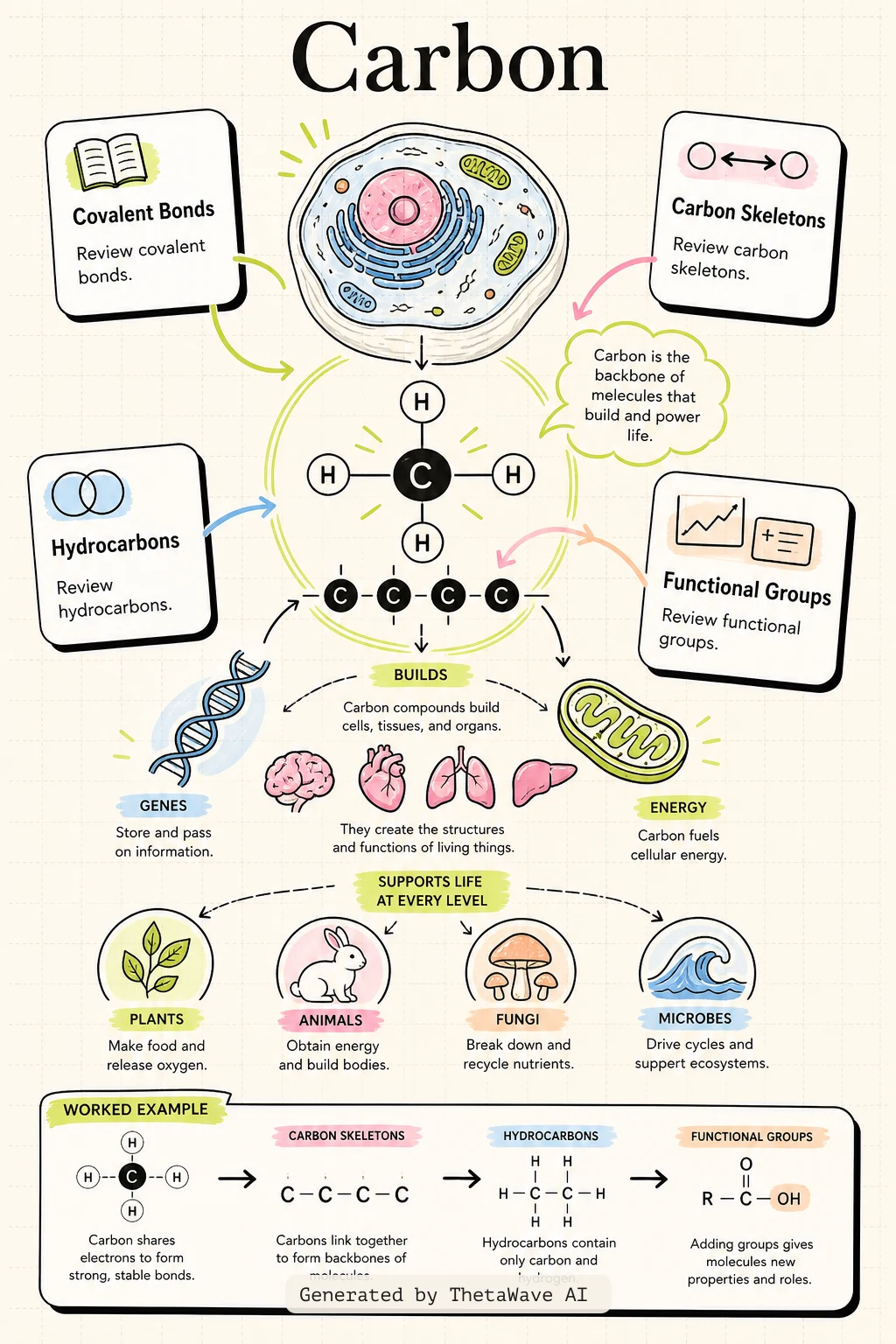 Infographic for Biology 2e: 2.3 Carbon