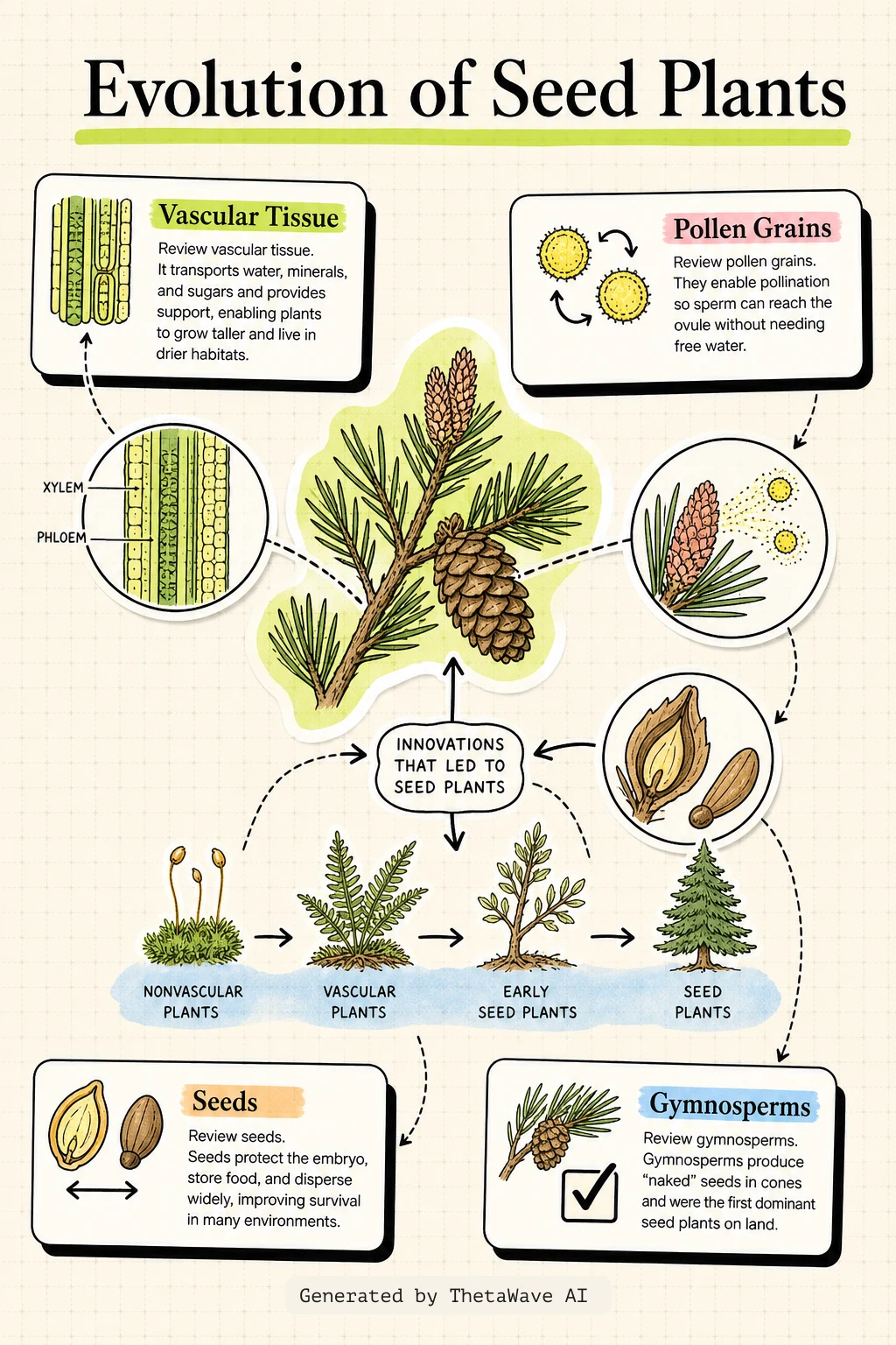 Infographic for Biology 2e: 26.1 Evolution of Seed Plants