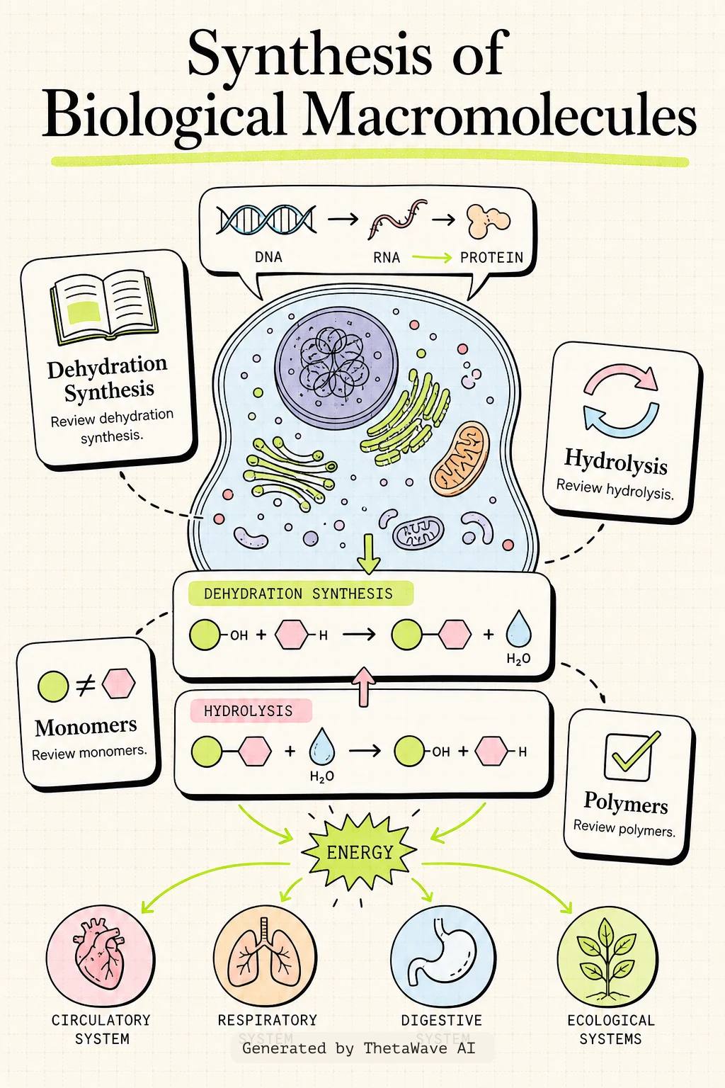 Infographic for Biology 2e: 3.1 Synthesis of Biological Macromolecules