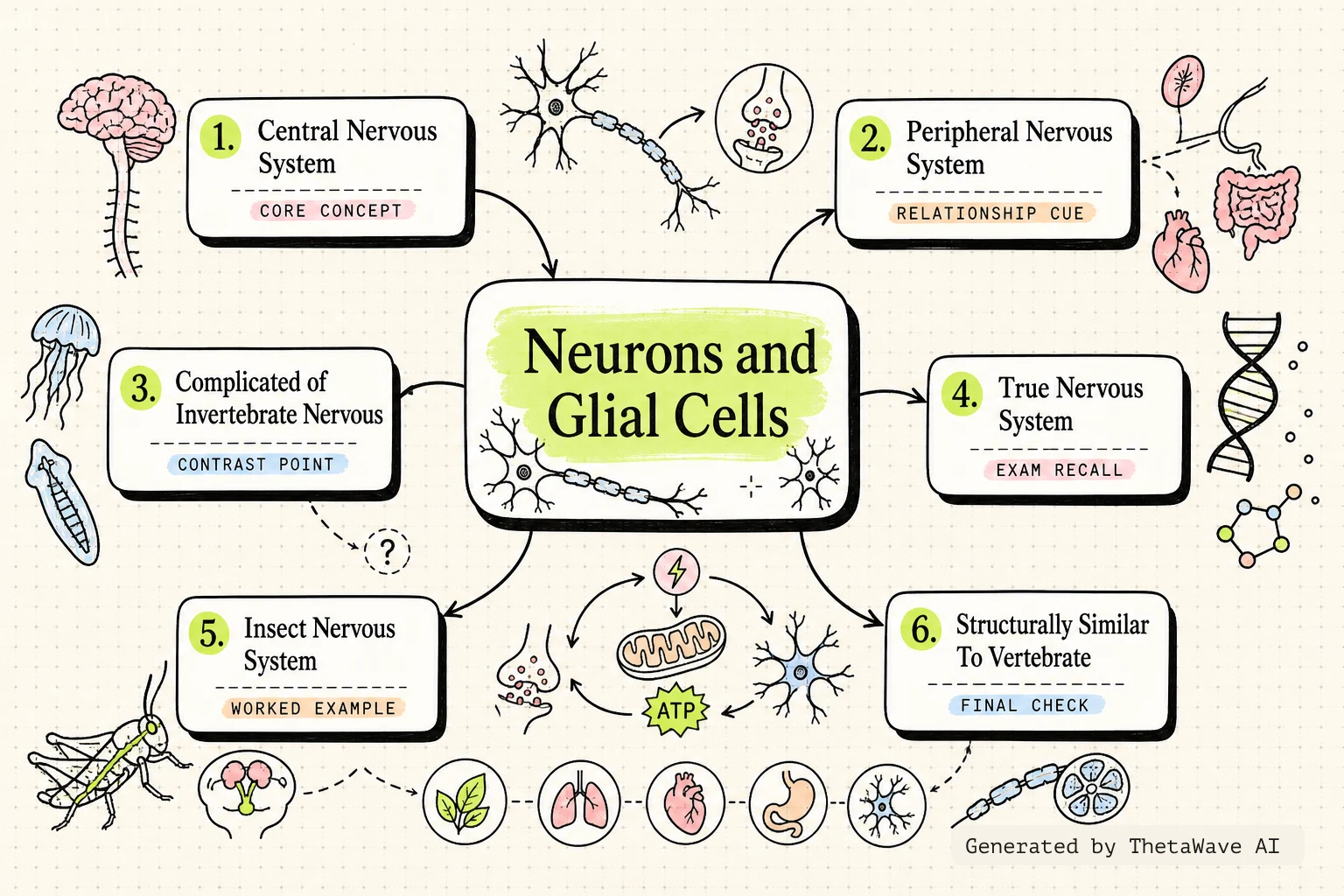 Mind map for Biology 2e: 35.1 Neurons and Glial Cells