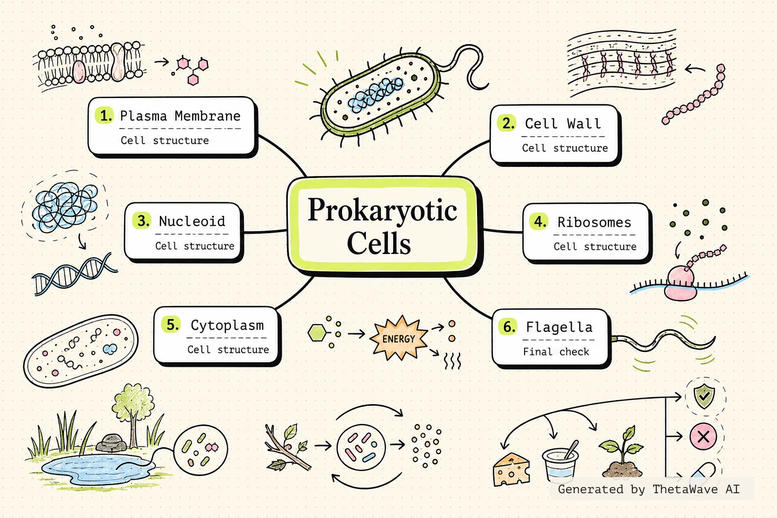 Mind map for Biology 2e: 4.2 Prokaryotic Cells
