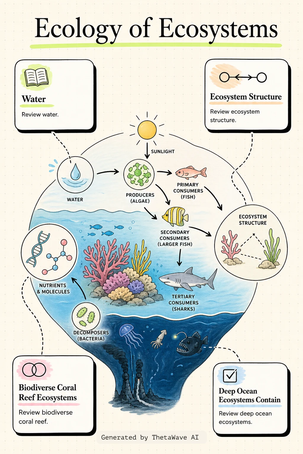 Infographic for Biology 2e: 46.1 Ecology of Ecosystems