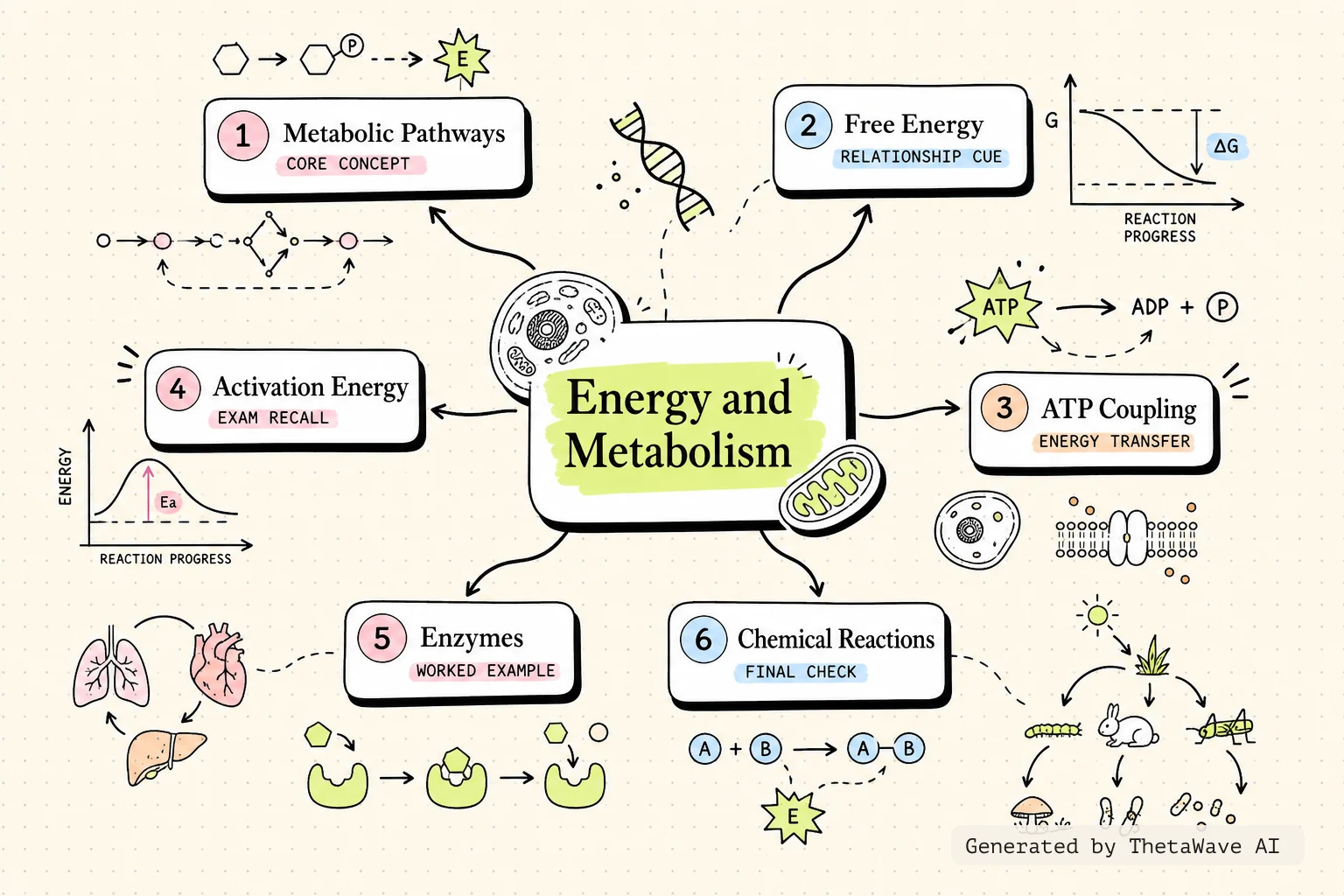 Mind map for Biology 2e: 6.1 Energy and Metabolism
