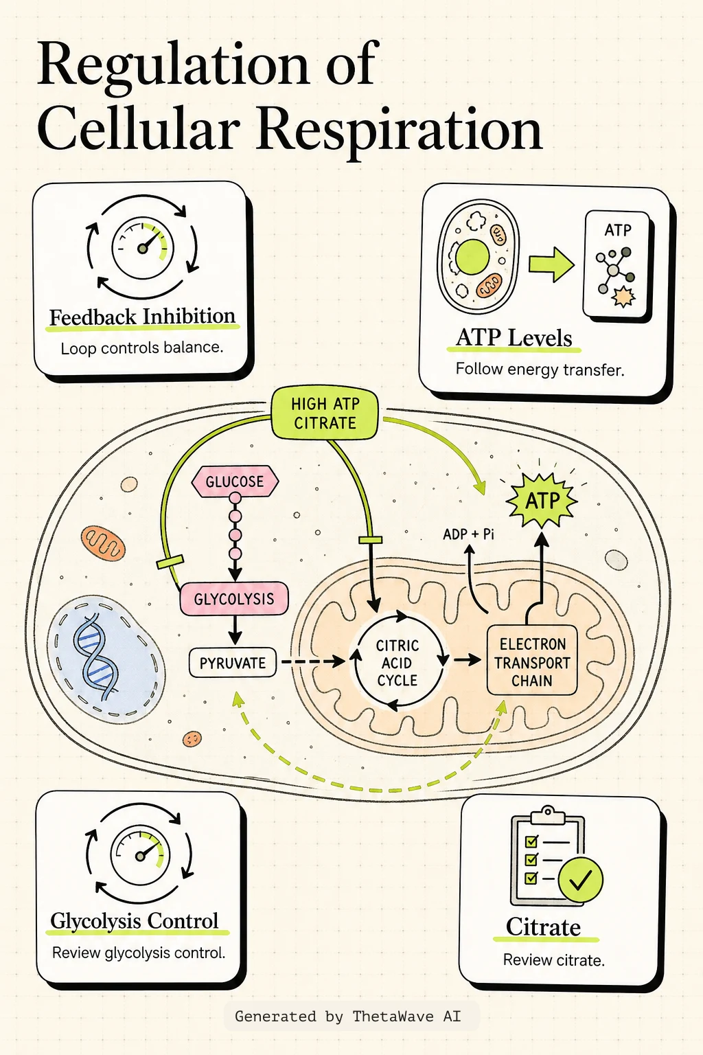 Infographic for Biology 2e: 7.7 Regulation of Cellular Respiration