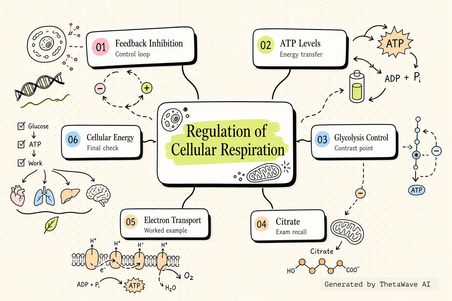 Mind map for Biology 2e: 7.7 Regulation of Cellular Respiration
