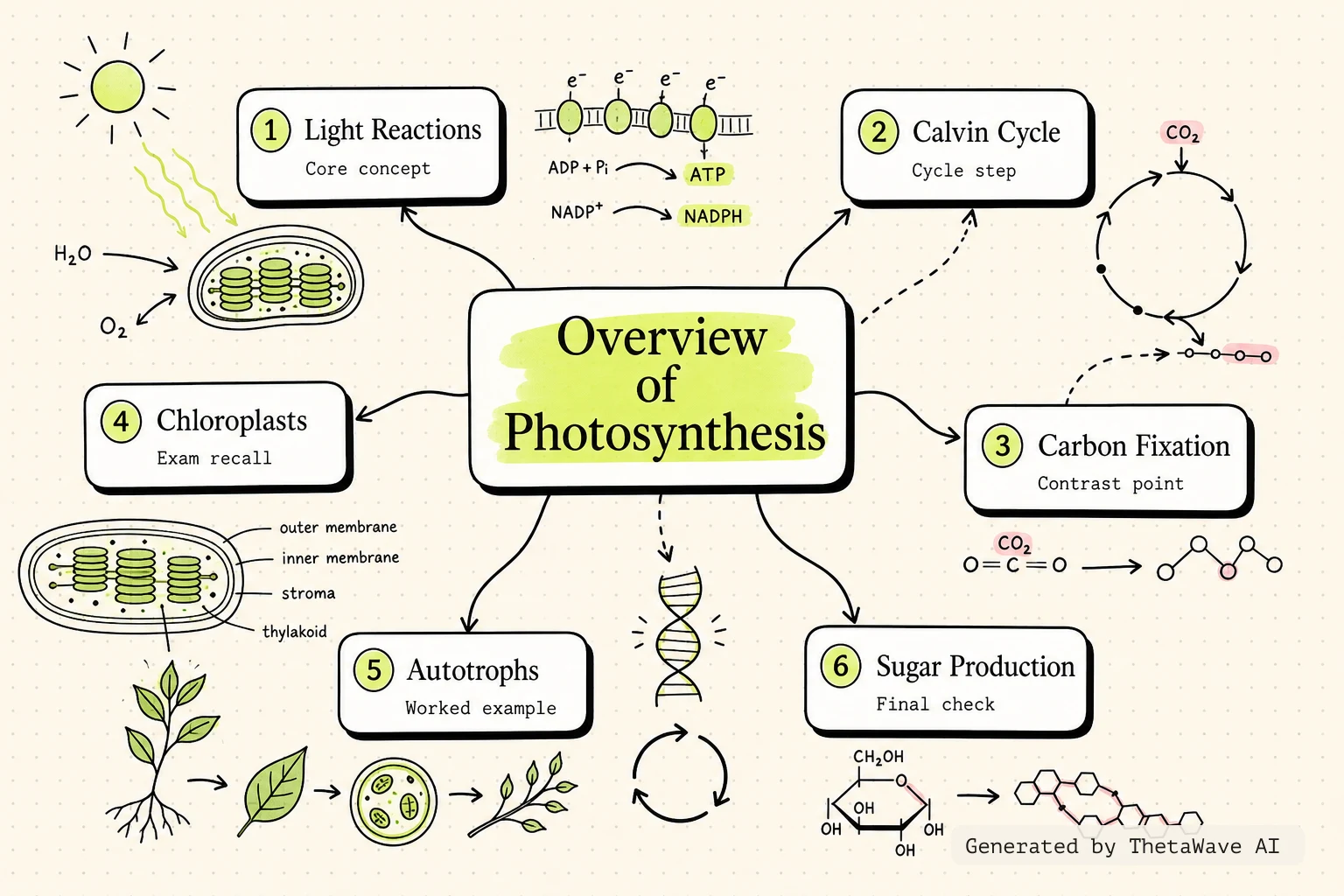 Mind map for Biology 2e: 8.1 Overview of Photosynthesis