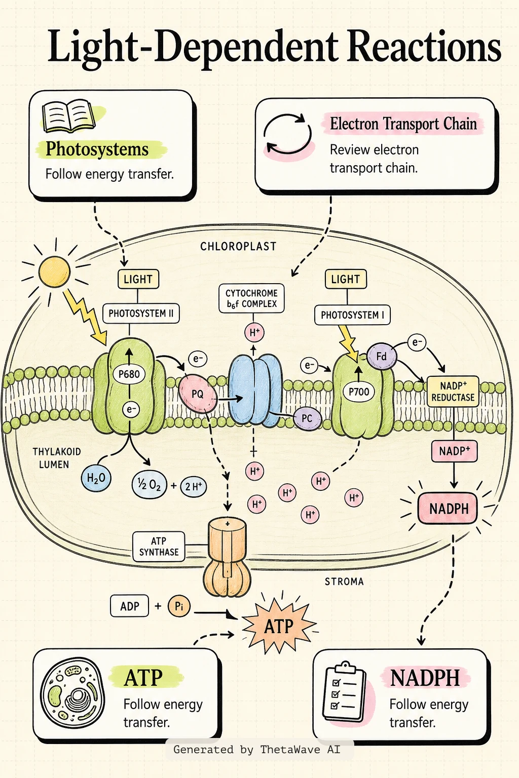 Infographic for Biology 2e: 8.2 The Light-Dependent Reactions of Photosynthesis