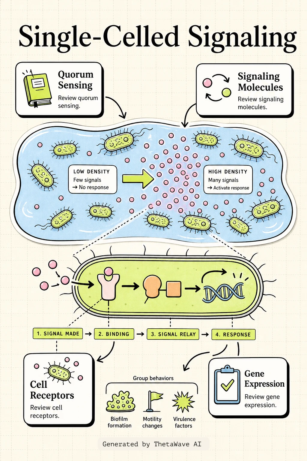 Infographic for Biology 2e: 9.4 Signaling in Single-Celled Organisms