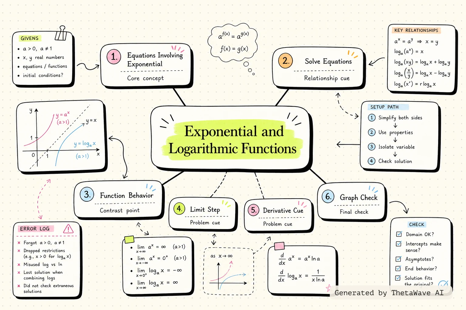 Calculus Volume 1: 1.5 Exponential and Logarithmic Functions的心智圖