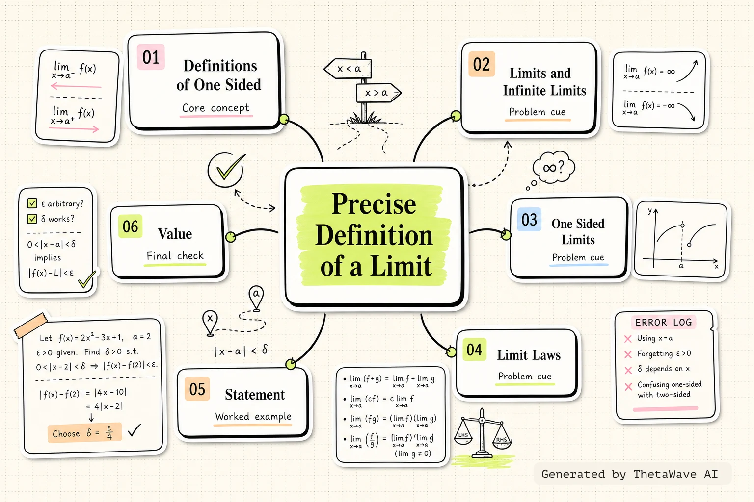 Mindmap zu Calculus Volume 1: 2.5 The Precise Definition of a Limit