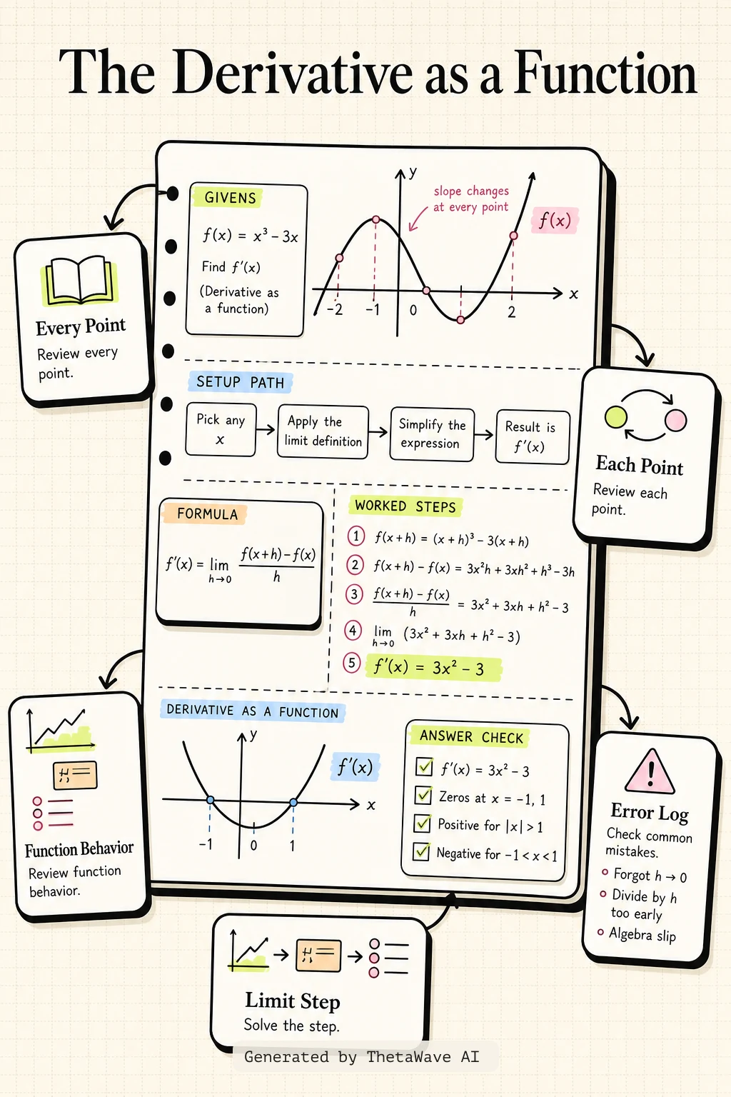 Infografik zu Calculus Volume 1: 3.2 The Derivative as a Function