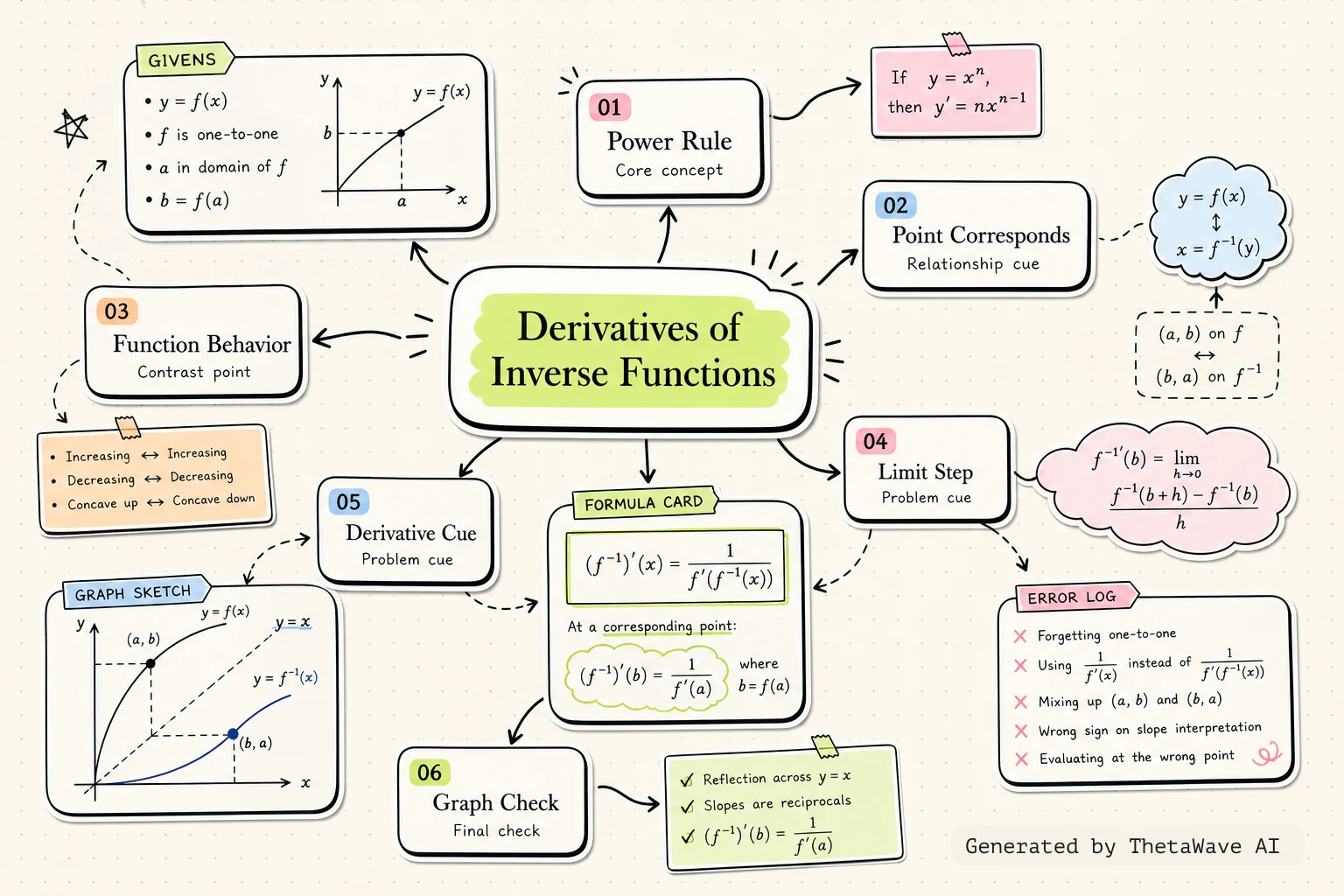 Mapa mental de Calculus Volume 1: 3.7 Derivatives of Inverse Functions