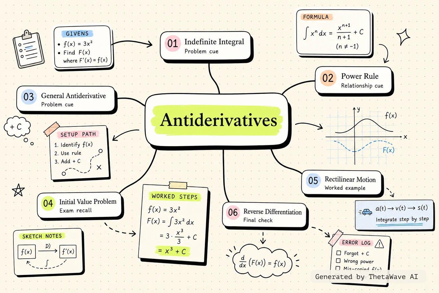 Calculus Volume 1: 4.10 Antiderivatives的心智圖