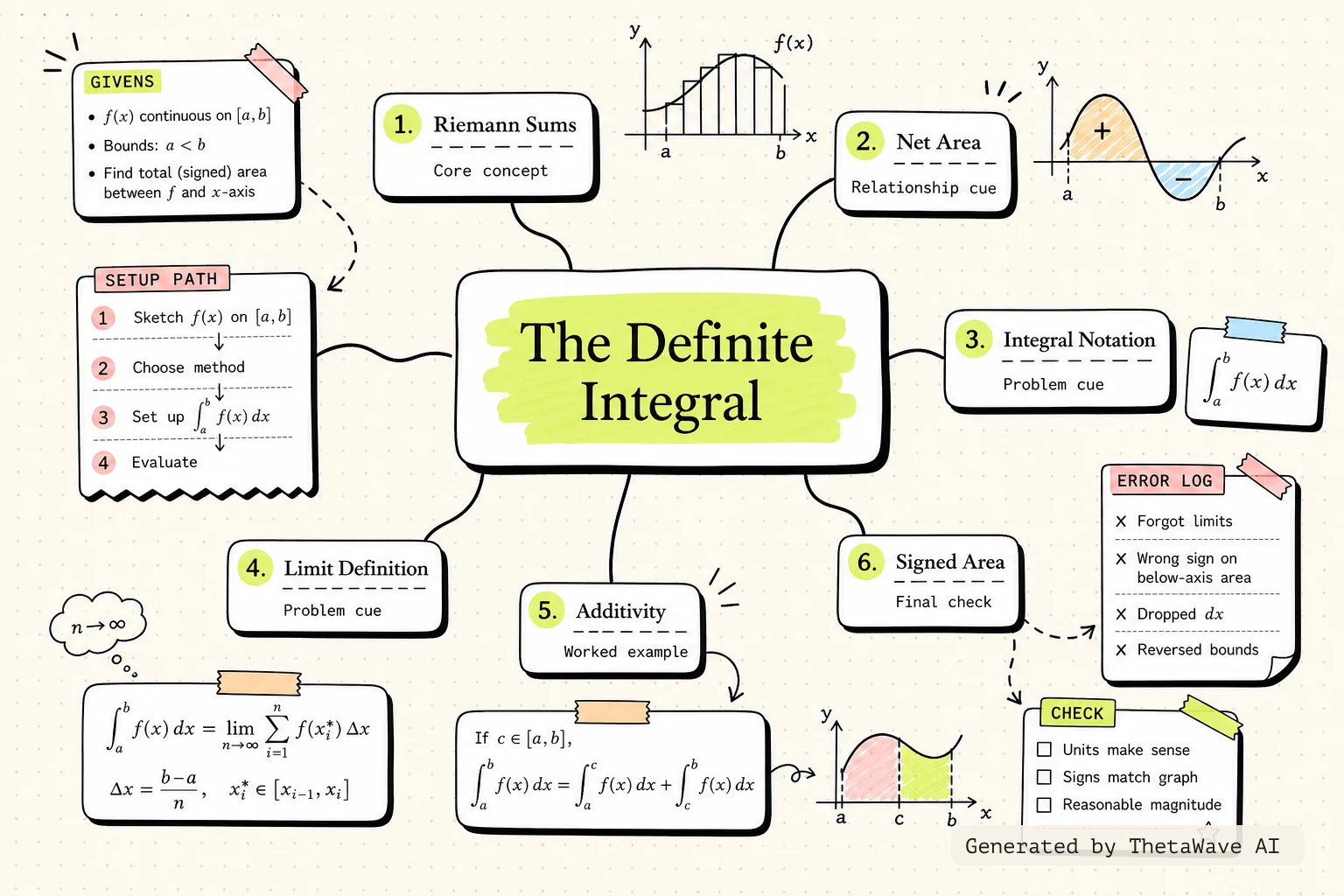 Calculus Volume 1: 5.2 The Definite Integral的心智圖