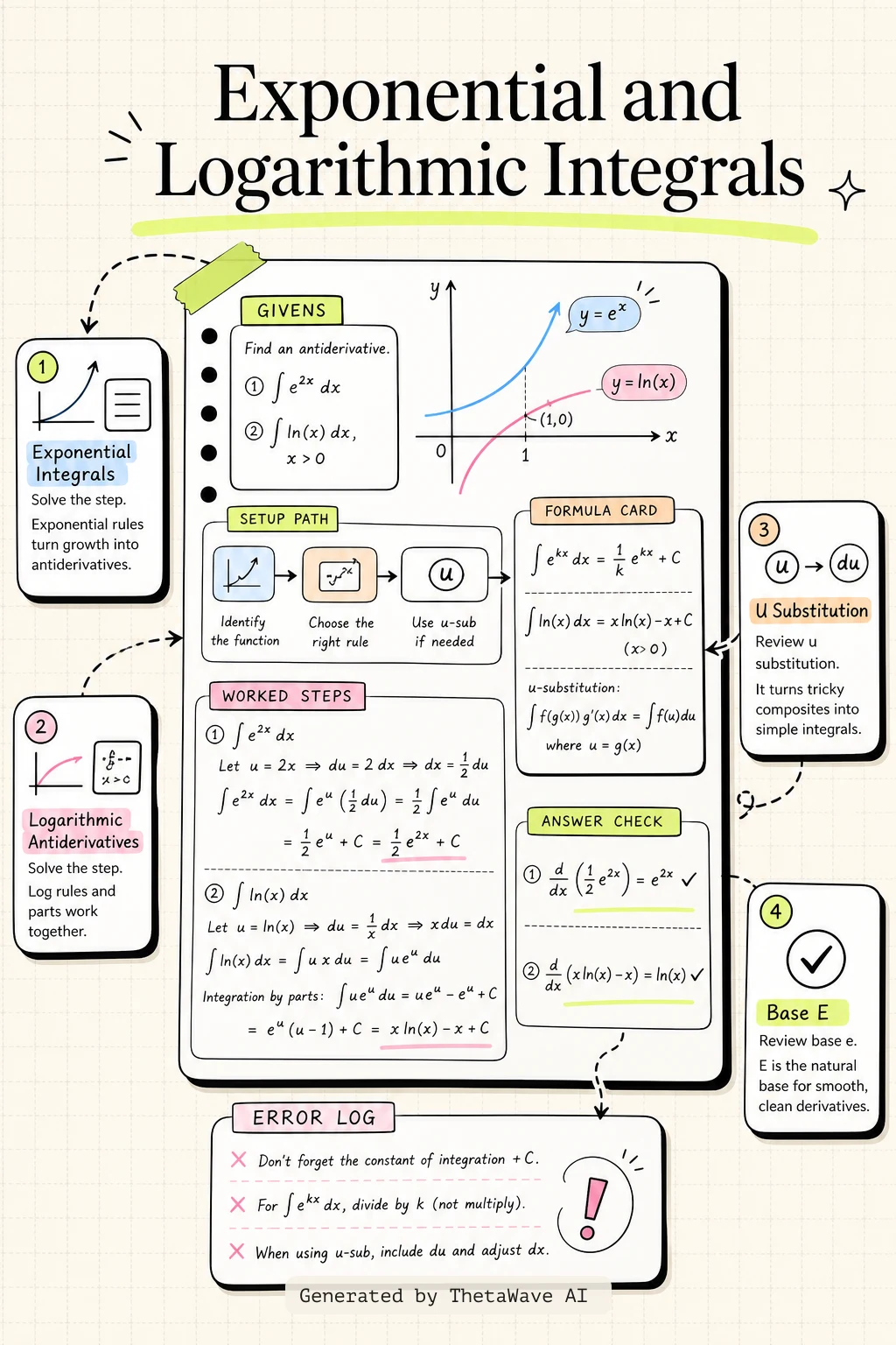 Calculus Volume 1: 6.7 Integrals, Exponential Functions, and Logarithms的資訊圖