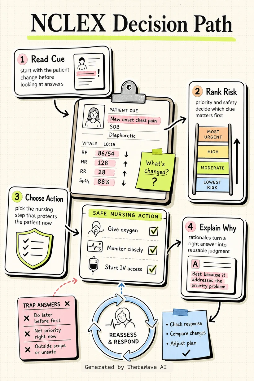 Infographic for Delegation Nursing NCLEX Questions Review: RN/LPN/UAP Duties, Scope of Practice