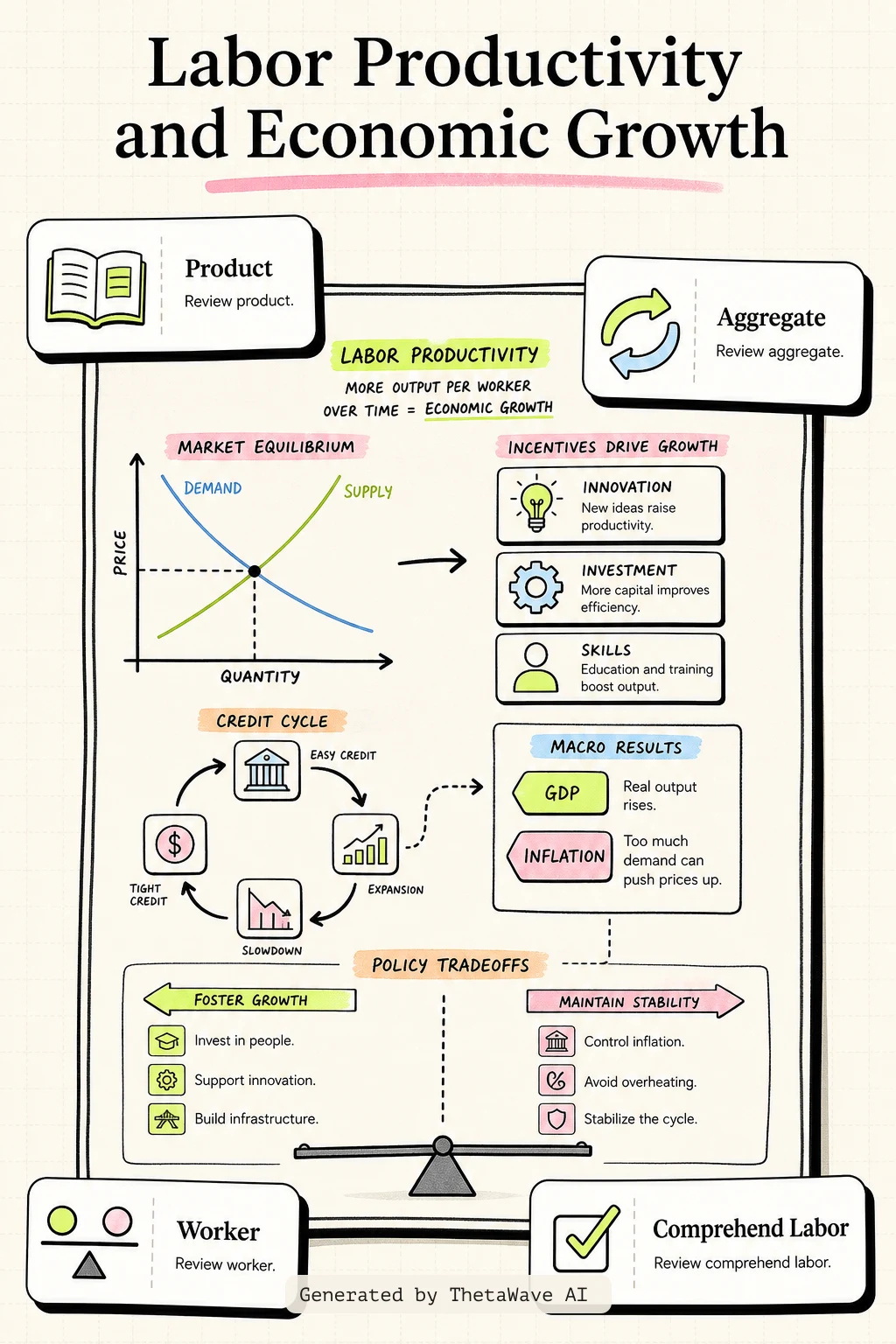 Infographic for Principles of Economics 3e: 20.2 Labor Productivity and Economic Growth