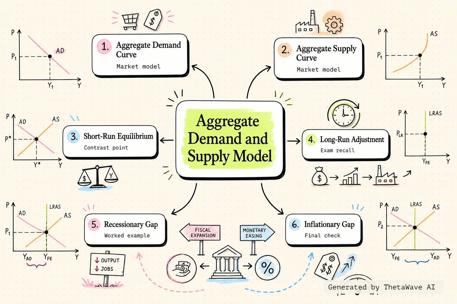 Mind map for Principles of Economics 3e: 24.2 Building a Model of Aggregate Demand and Aggregate Supply