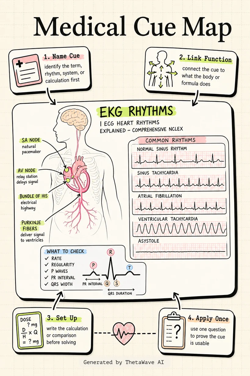 Infographic for EKG Rhythms | ECG Heart Rhythms Explained - Comprehensive NCLEX Review