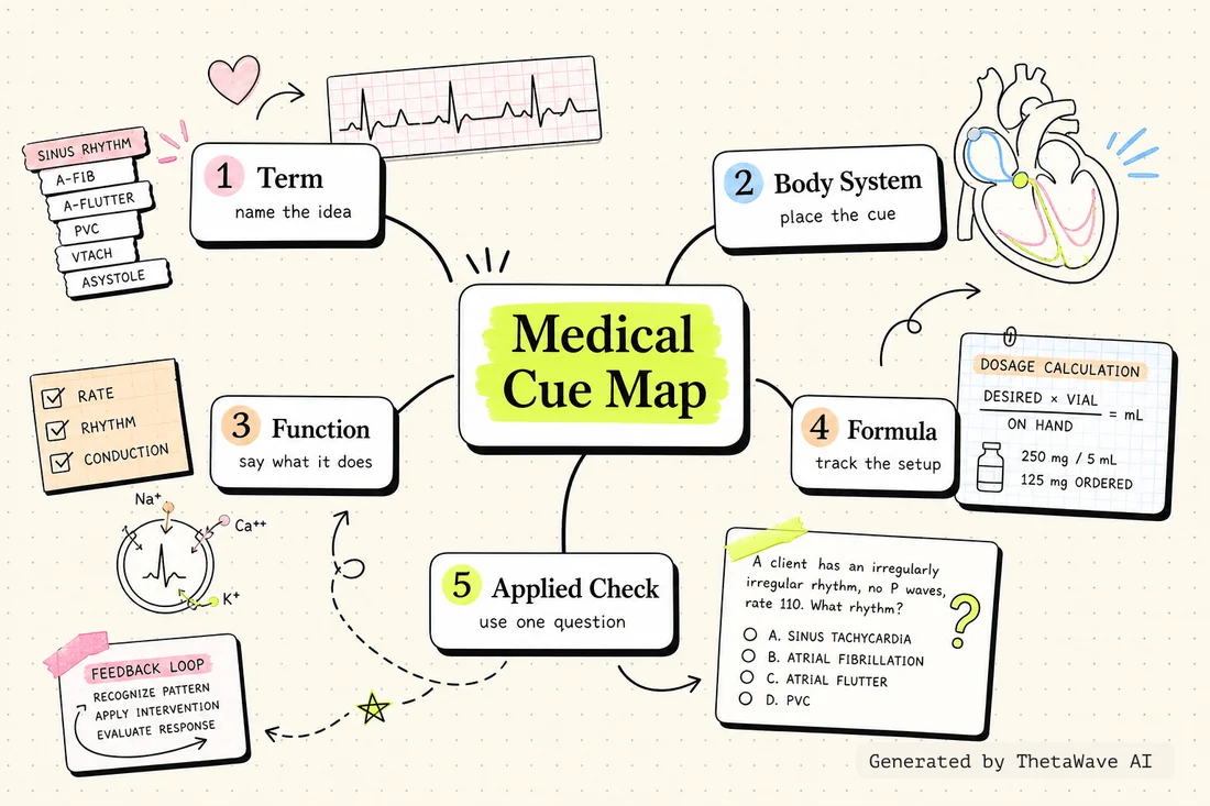 Mind map for EKG Rhythms | ECG Heart Rhythms Explained - Comprehensive NCLEX Review